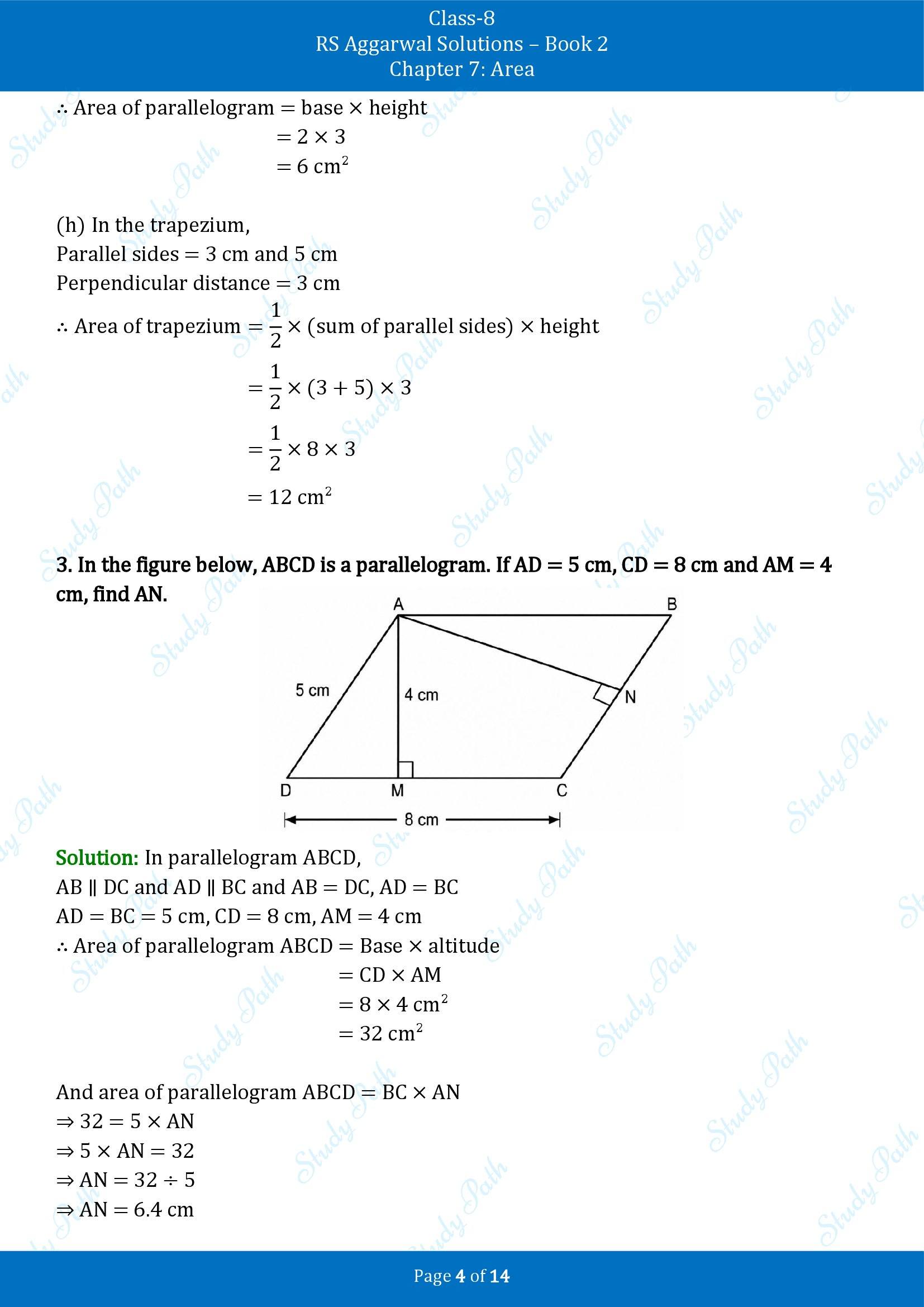 RS Aggarwal Solutions Class 8 Book 2 Chapter 7 Area Exercise 7C 00004