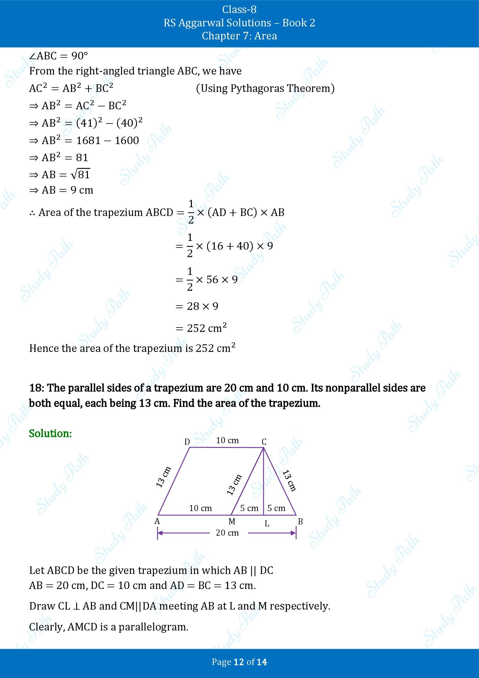 RS Aggarwal Solutions Class 8 Book 2 Chapter 7 Area Exercise 7C 00012
