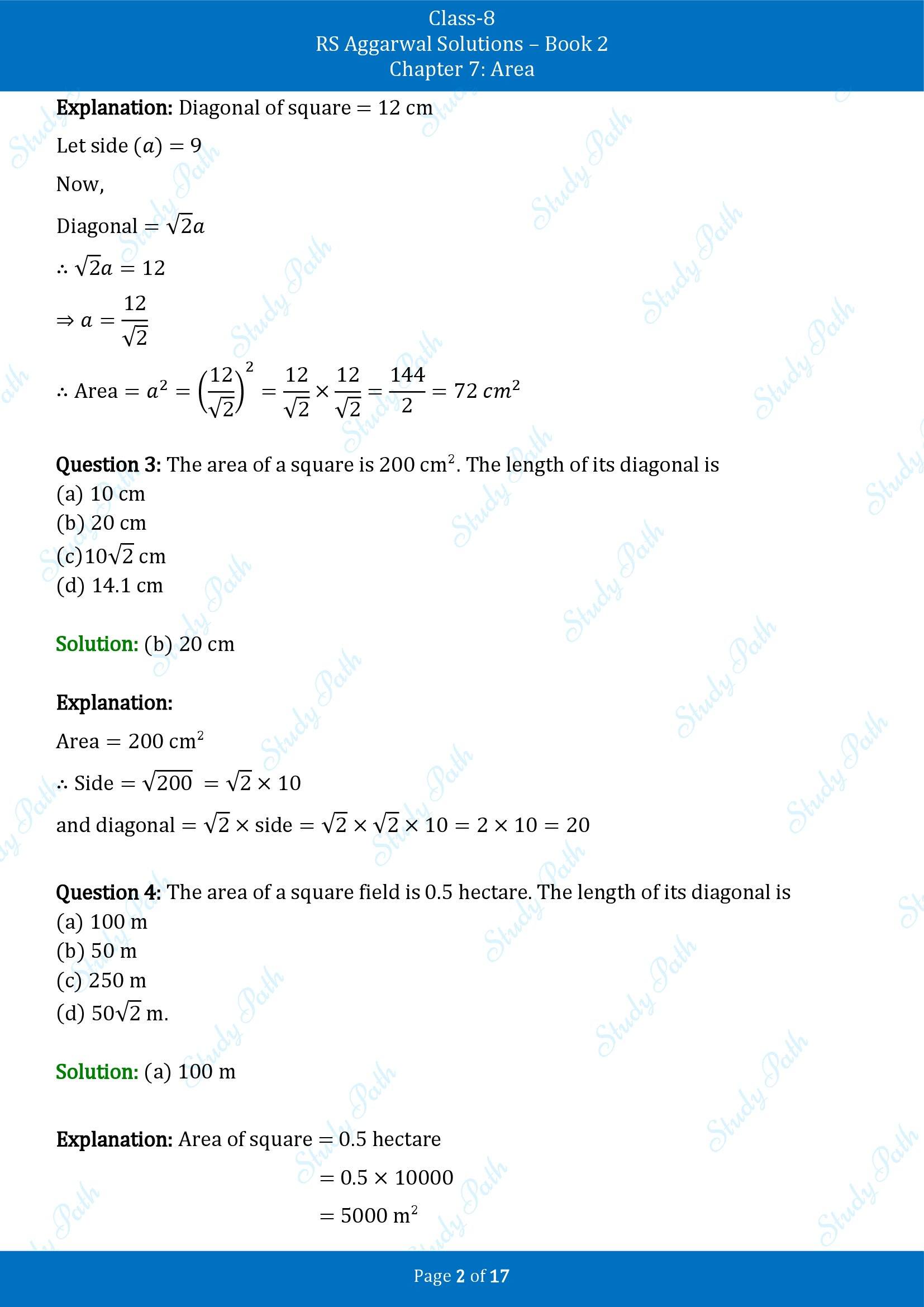 RS Aggarwal Solutions Class 8 Book 2 Chapter 7 Area Exercise 7D 00002