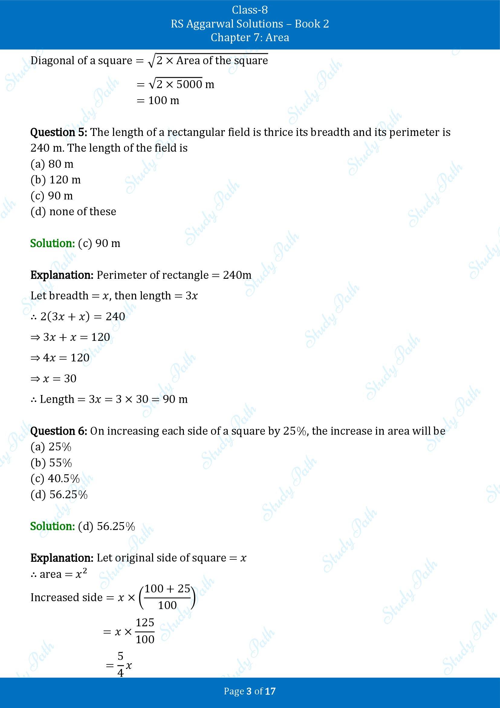 RS Aggarwal Solutions Class 8 Book 2 Chapter 7 Area Exercise 7D 00003