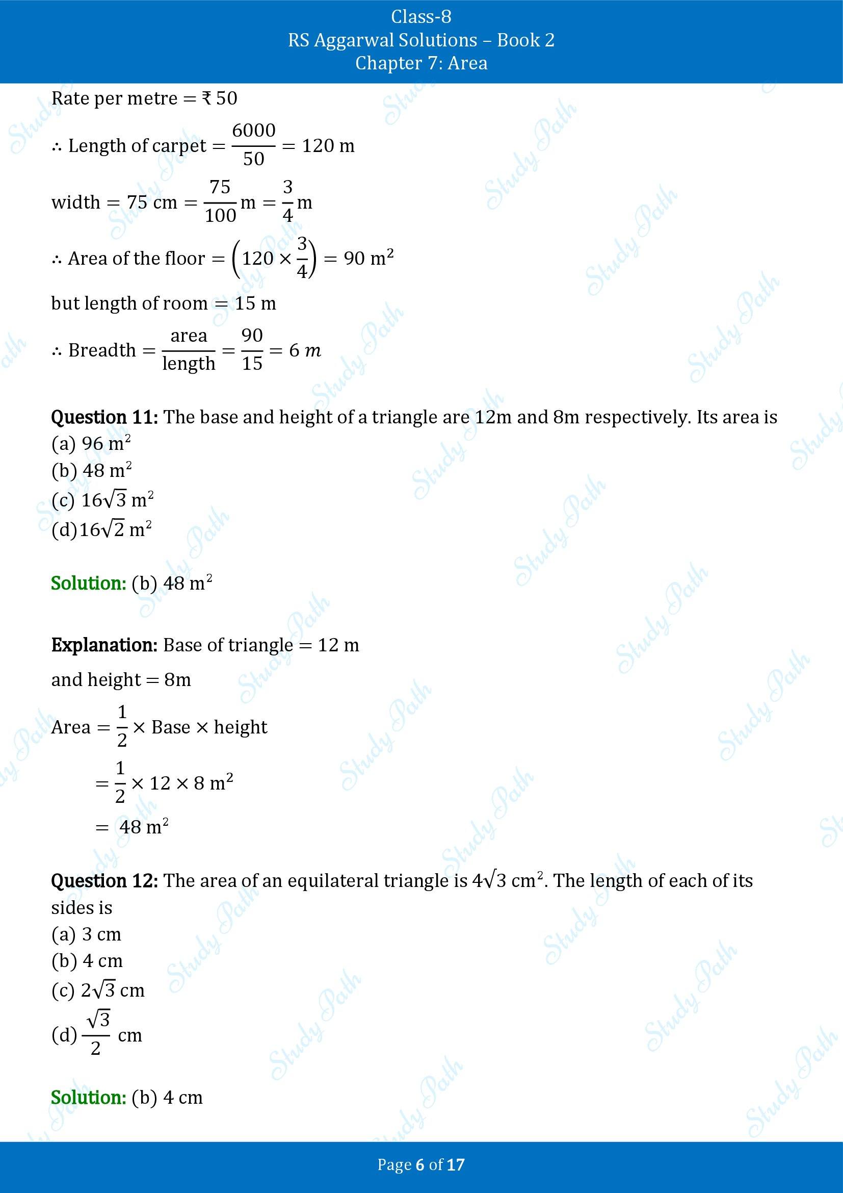 RS Aggarwal Solutions Class 8 Book 2 Chapter 7 Area Exercise 7D 00006