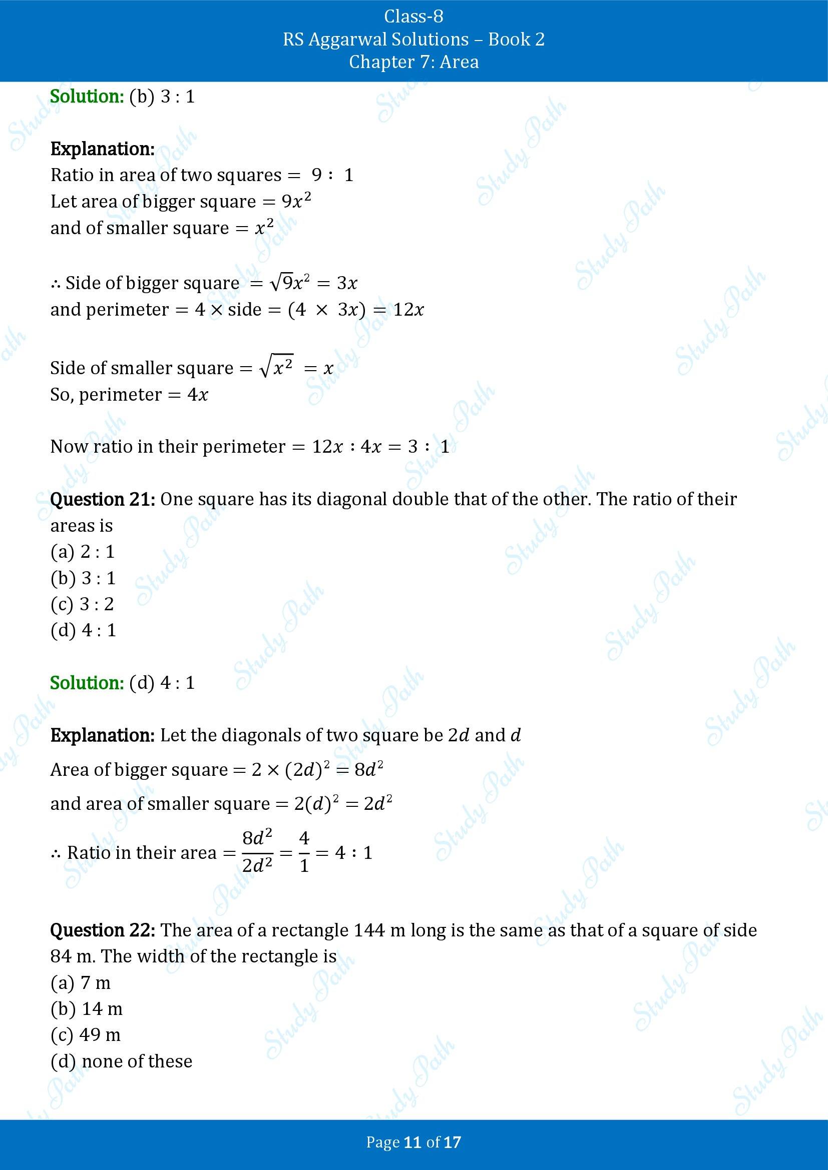 RS Aggarwal Solutions Class 8 Book 2 Chapter 7 Area Exercise 7D 00011