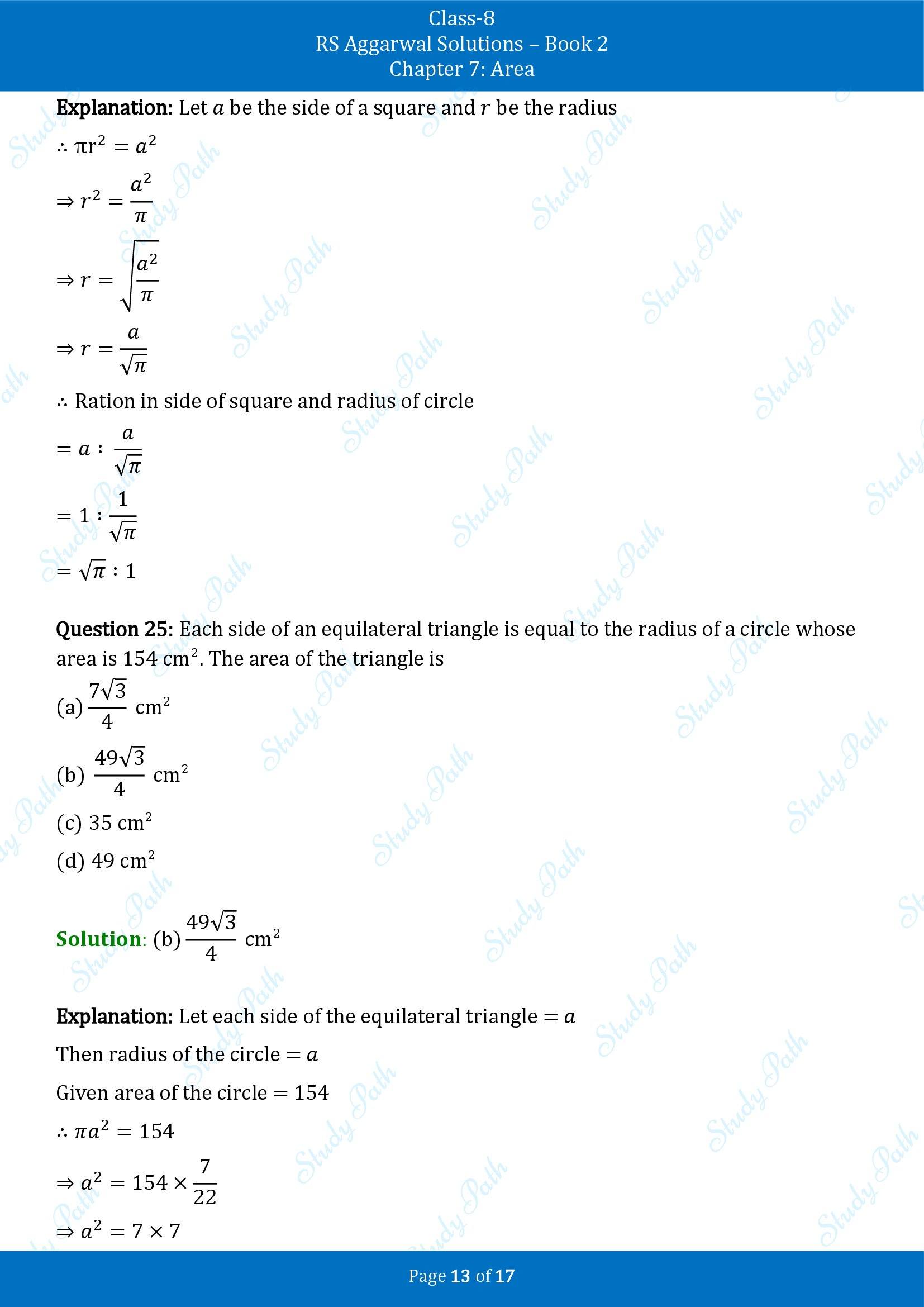 RS Aggarwal Solutions Class 8 Book 2 Chapter 7 Area Exercise 7D 00013