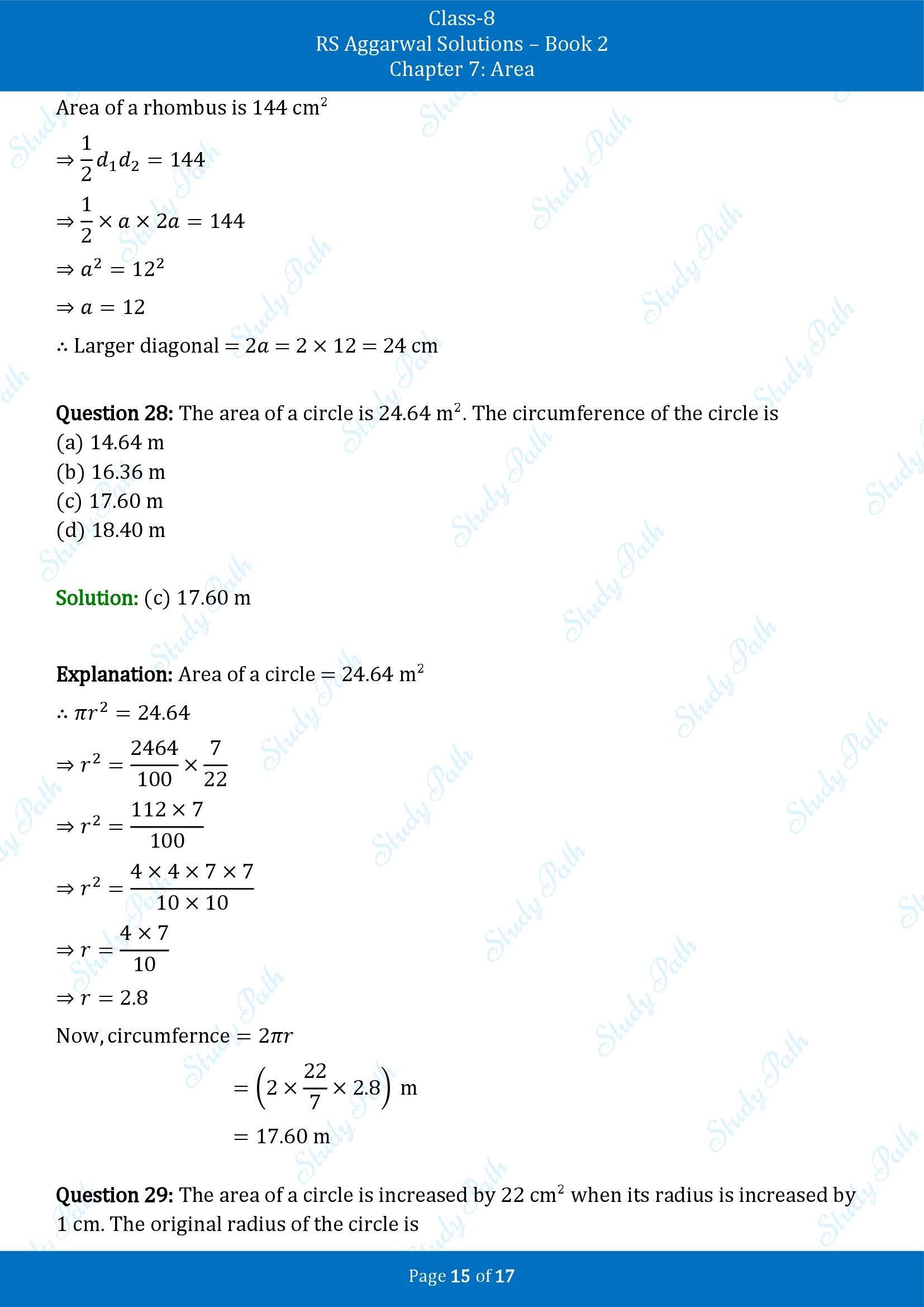 RS Aggarwal Solutions Class 8 Book 2 Chapter 7 Area Exercise 7D 00015