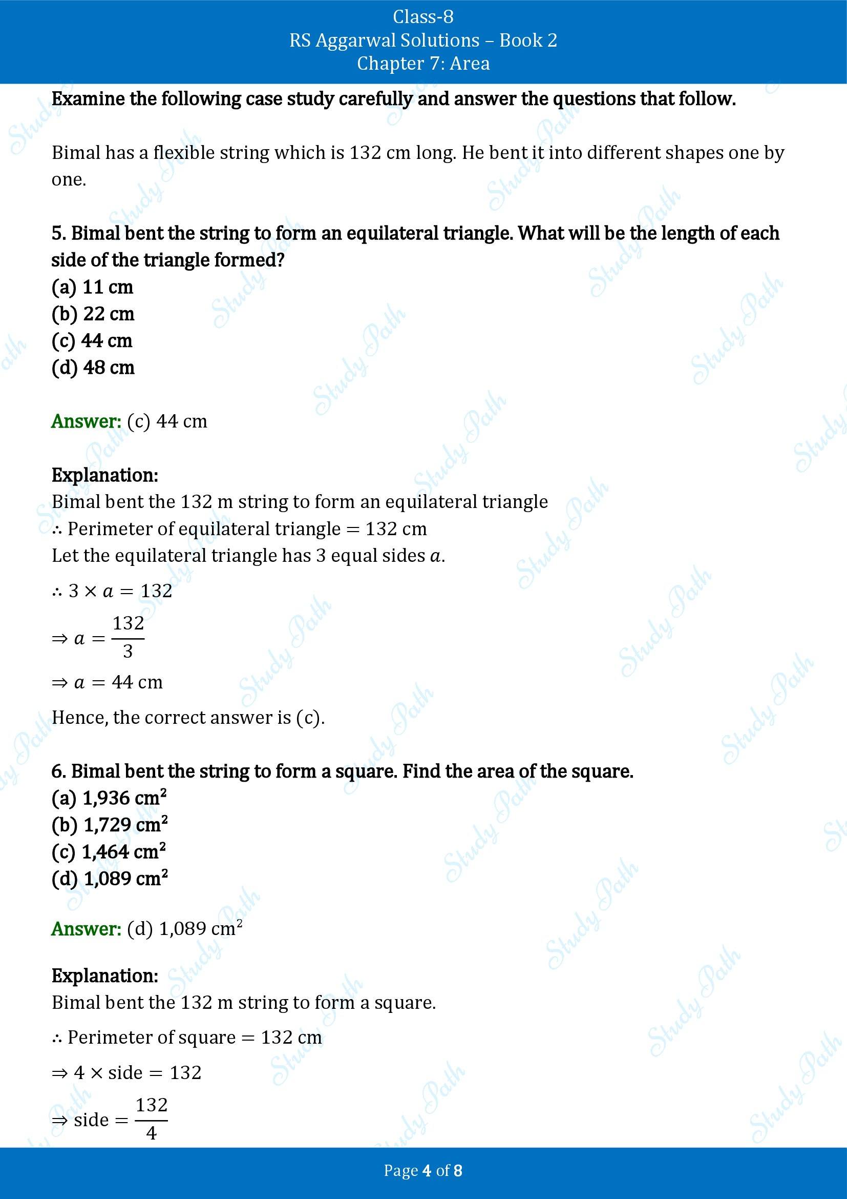 RS Aggarwal Solutions Class 8 Book 2 Chapter 7 Area Exercise 7E 00004