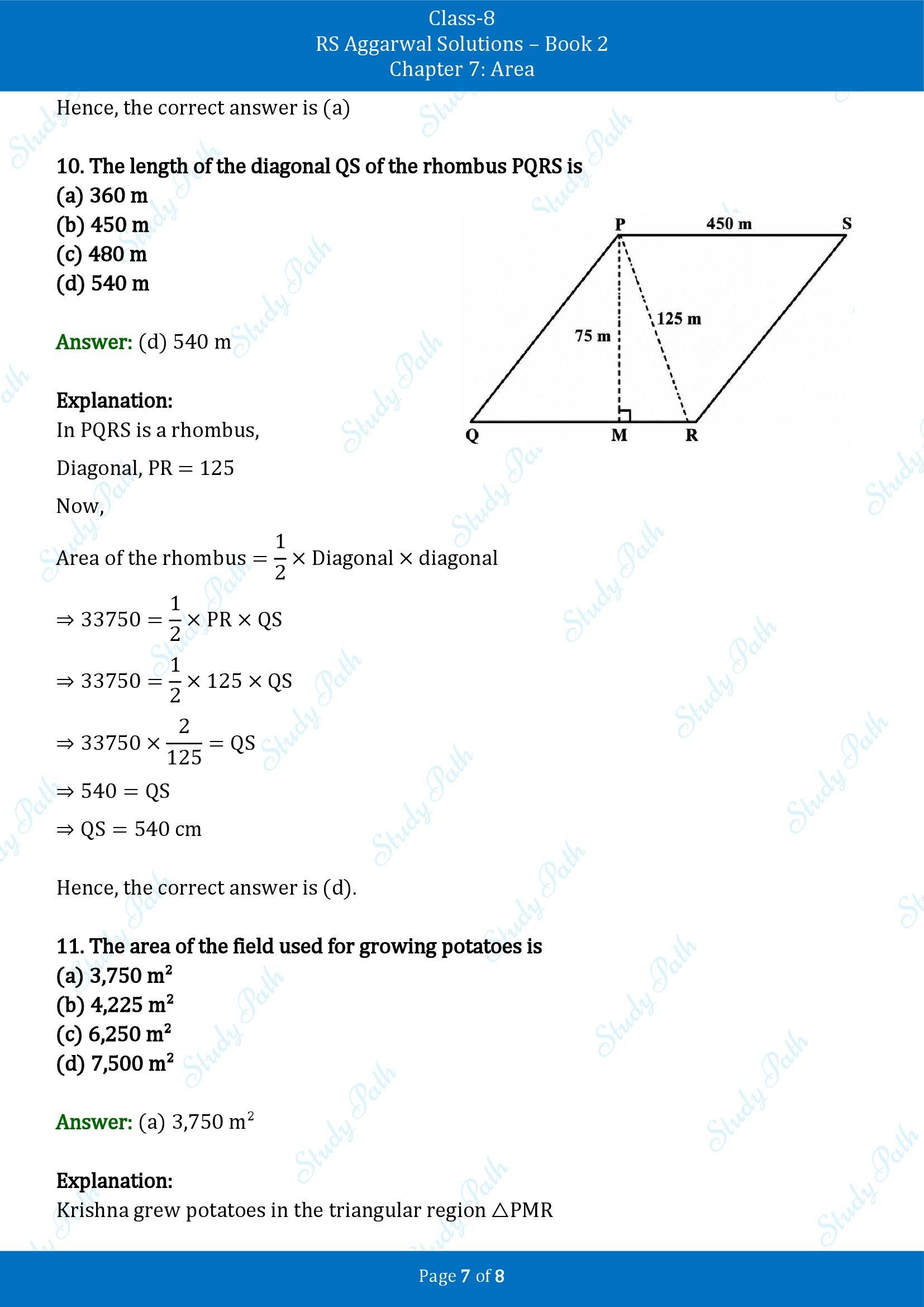 RS Aggarwal Solutions Class 8 Book 2 Chapter 7 Area Exercise 7E 00007