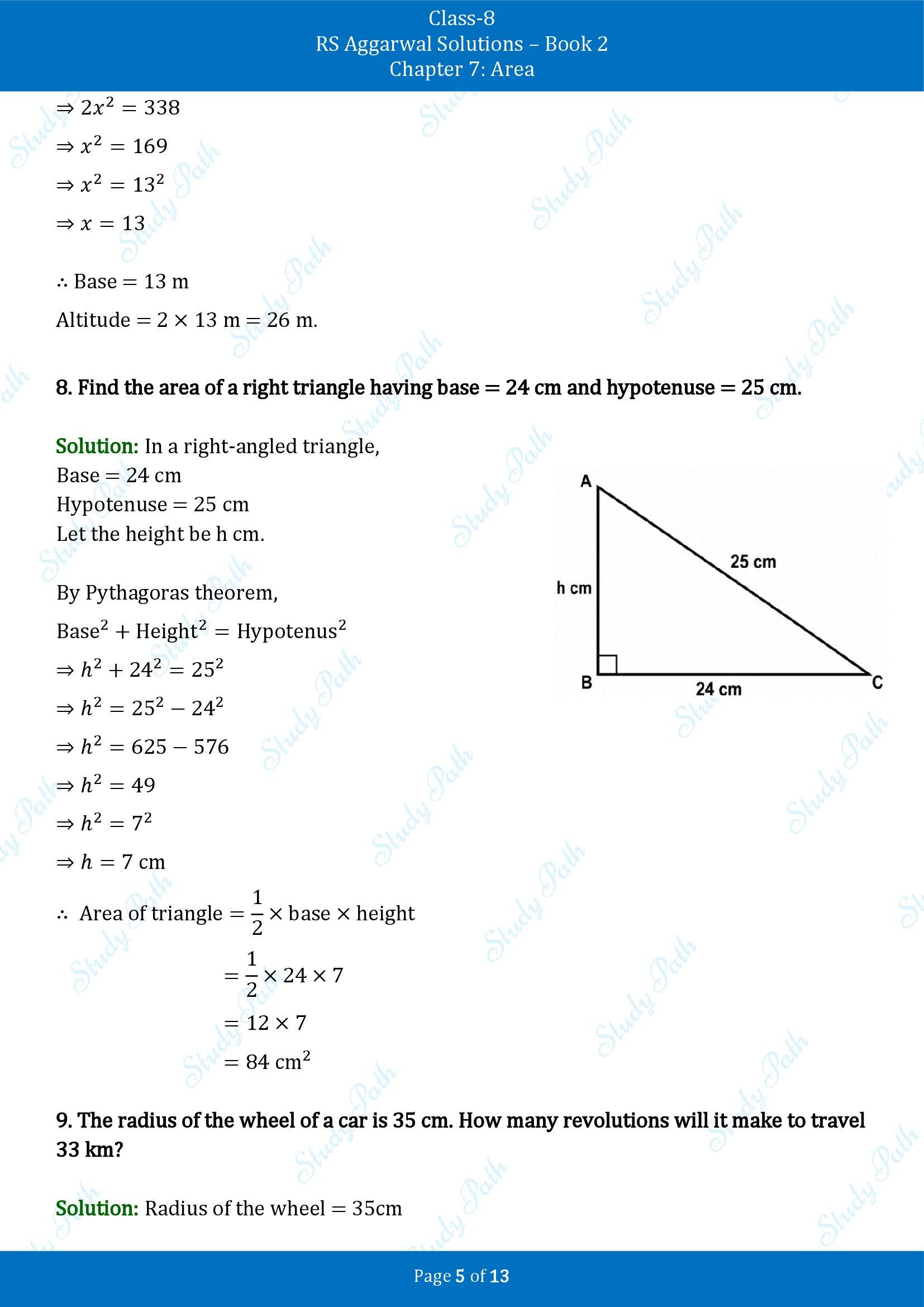 RS Aggarwal Solutions Class 8 Book 2 Chapter 7 Area Test Paper 7 00005