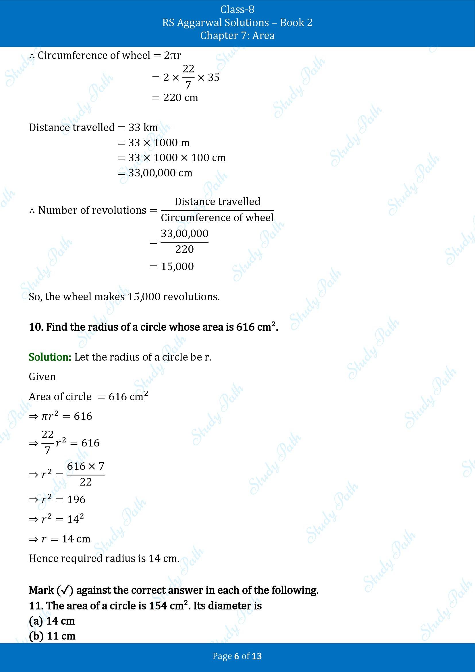 RS Aggarwal Solutions Class 8 Book 2 Chapter 7 Area Test Paper 7 00006