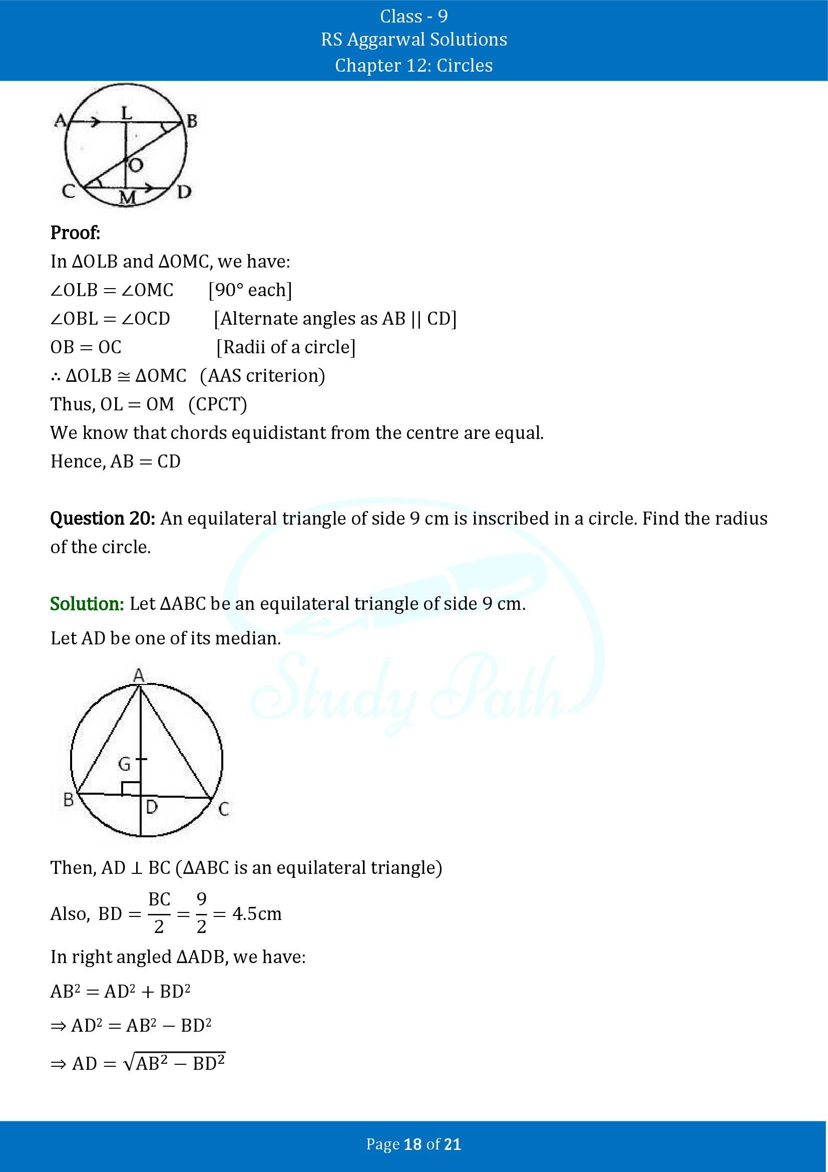 RS Aggarwal Solutions Class 9 Chapter 12 Circles Exercise 12A 00018