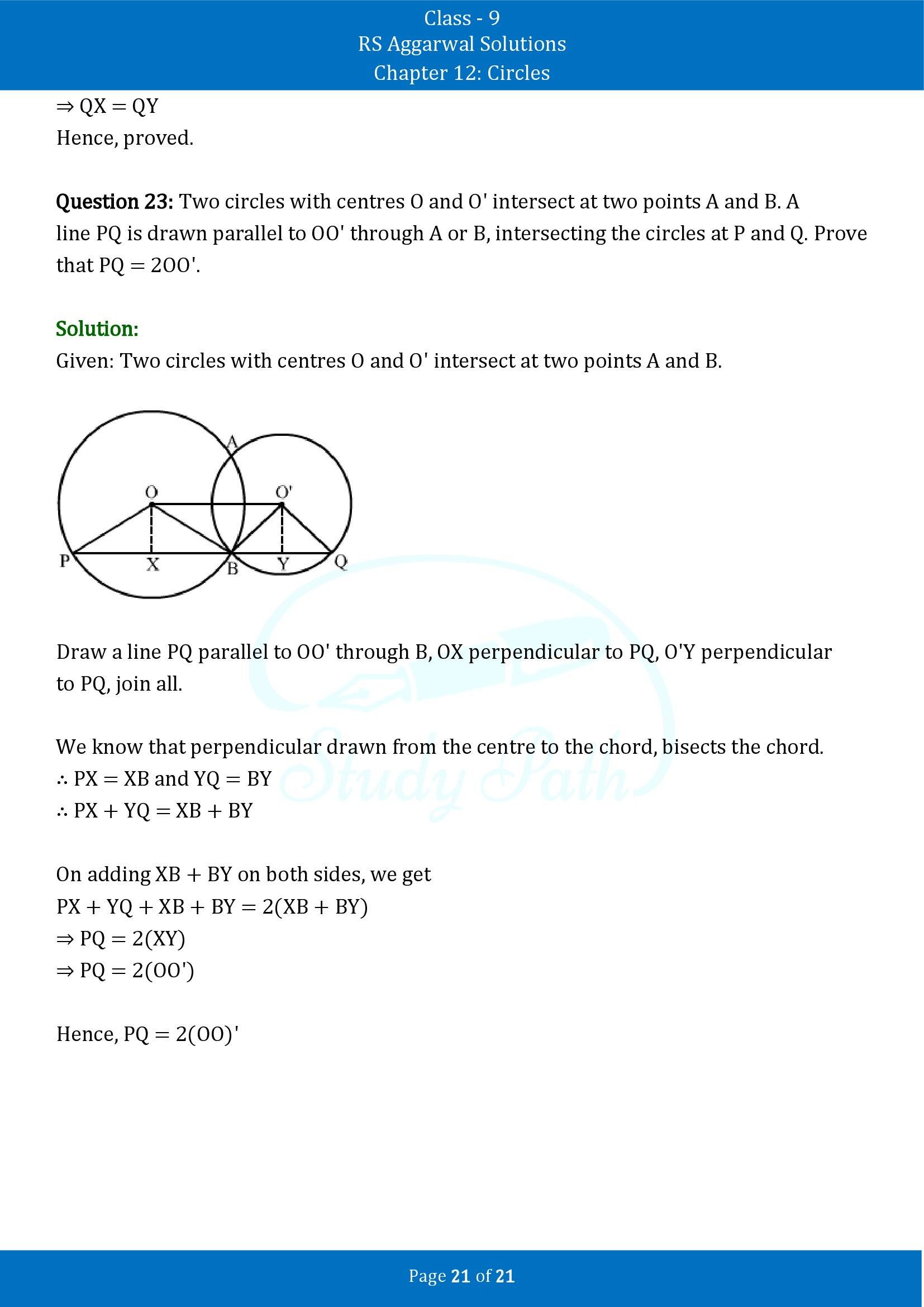 RS Aggarwal Solutions Class 9 Chapter 12 Circles Exercise 12A 00021