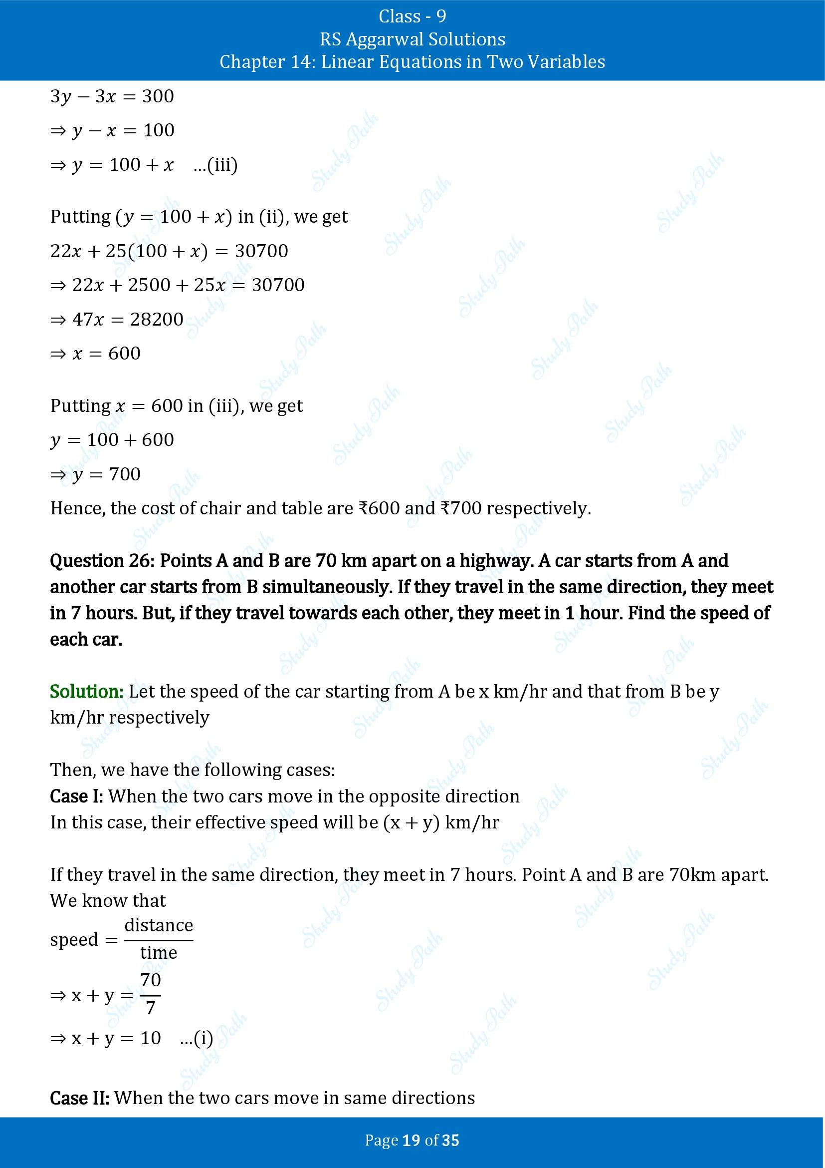 RS Aggarwal Solutions Class 9 Chapter 14 Linear Equations in Two Variables Exercise 14G 00019