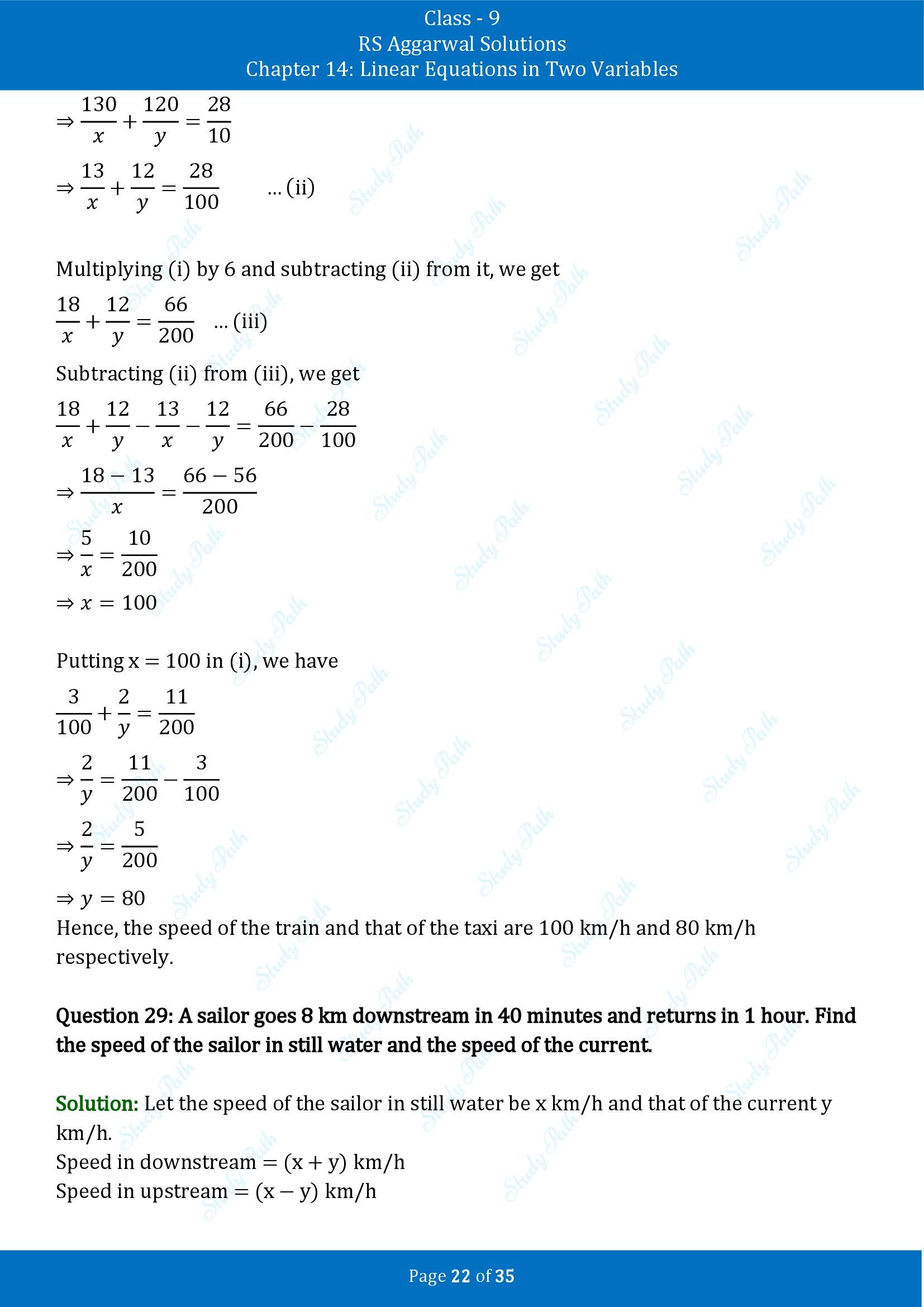 RS Aggarwal Solutions Class 9 Chapter 14 Linear Equations in Two Variables Exercise 14G 00022