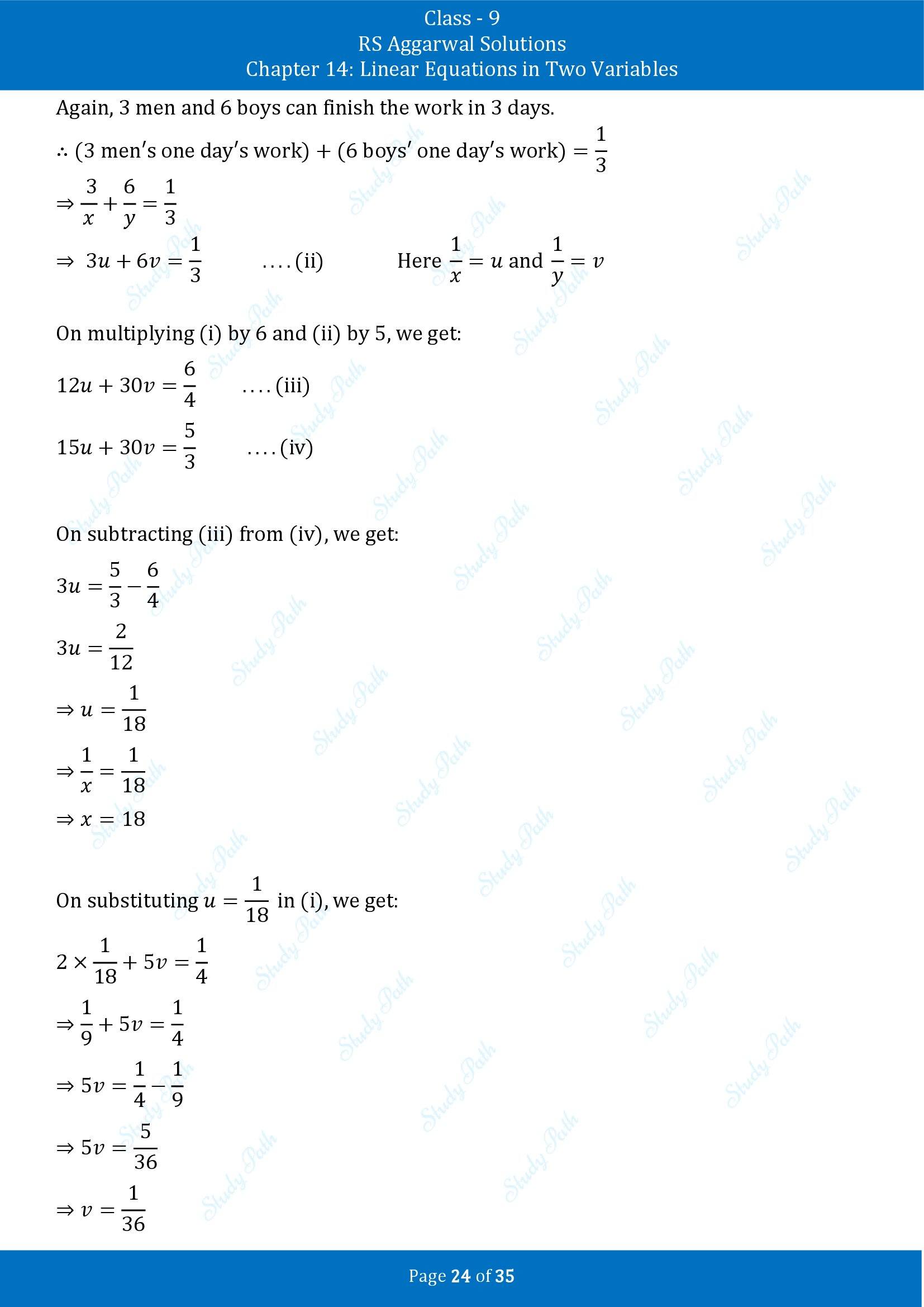 RS Aggarwal Solutions Class 9 Chapter 14 Linear Equations in Two Variables Exercise 14G 00024