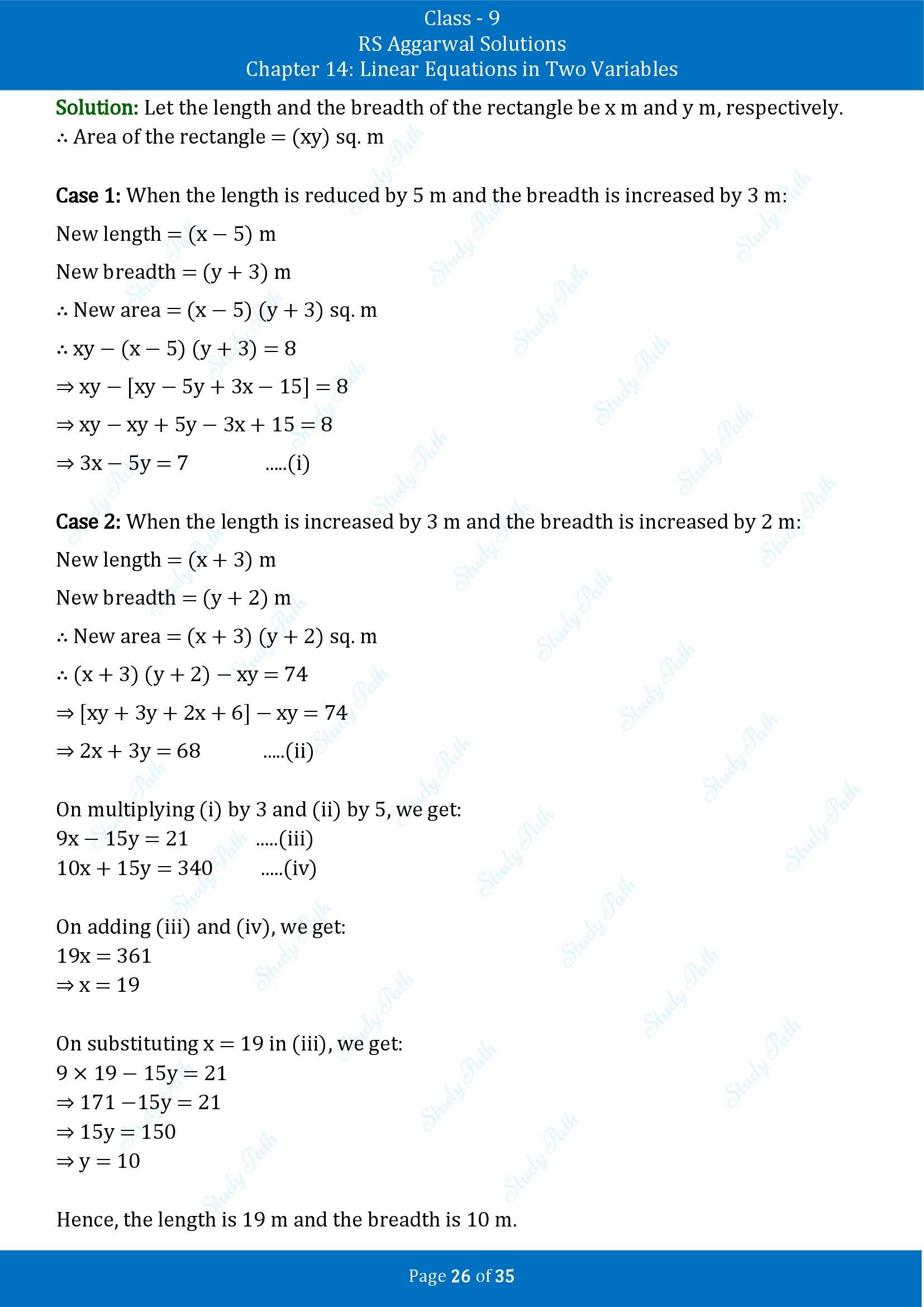 RS Aggarwal Solutions Class 9 Chapter 14 Linear Equations in Two Variables Exercise 14G 00026