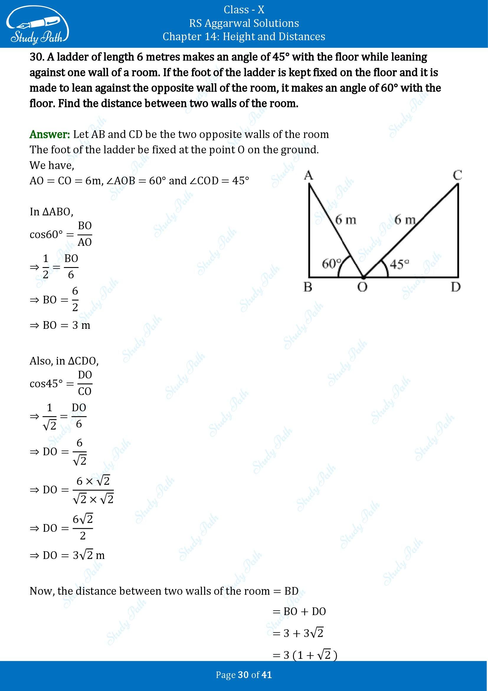 RS Aggarwal Solutions for Class 10 Chapter 14 Height and Distances Exercise 14 00030