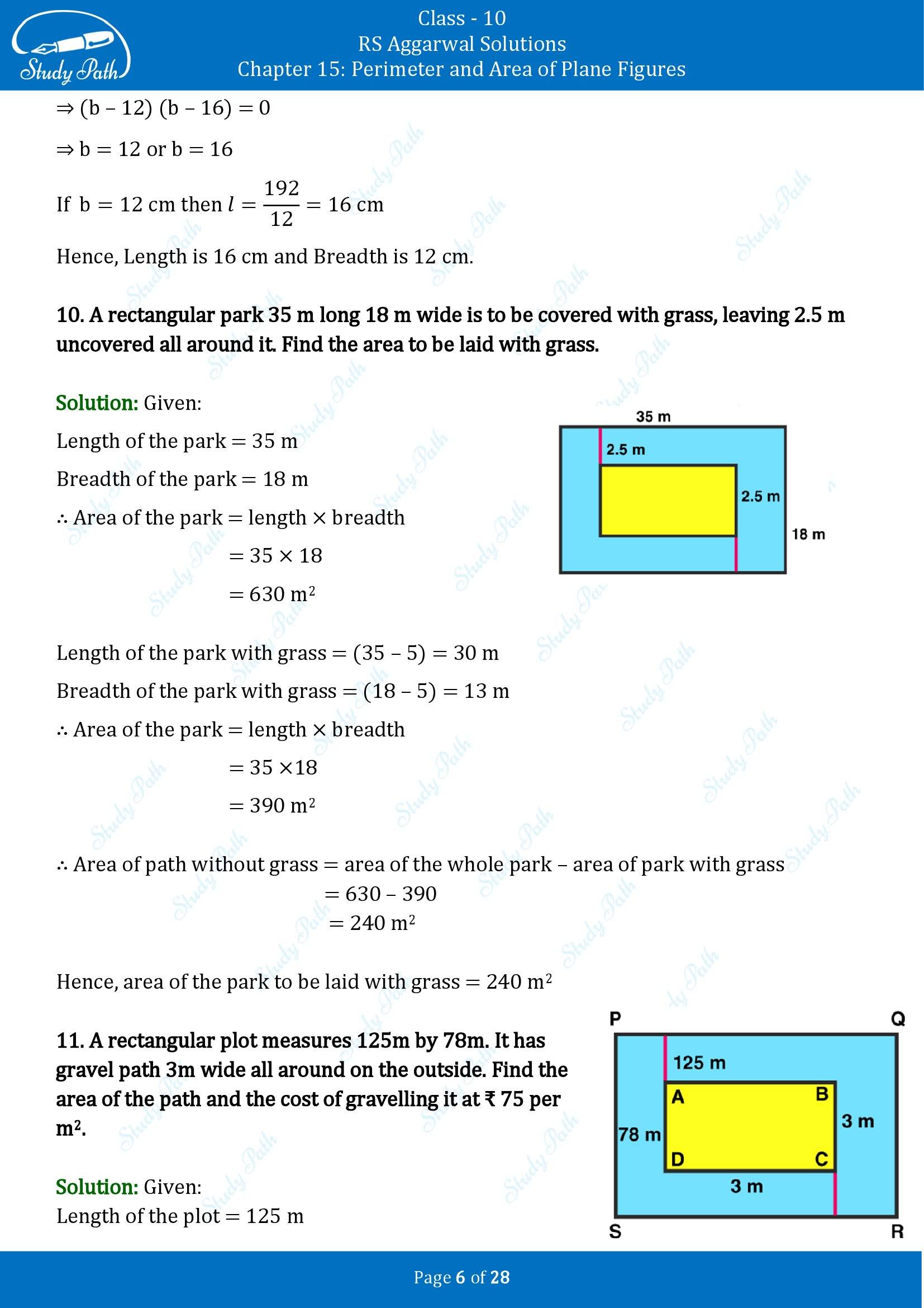 RS Aggarwal Solutions for Class 10 Chapter 15 Perimeter and Area of Plane Figures Exercise 15B 00006