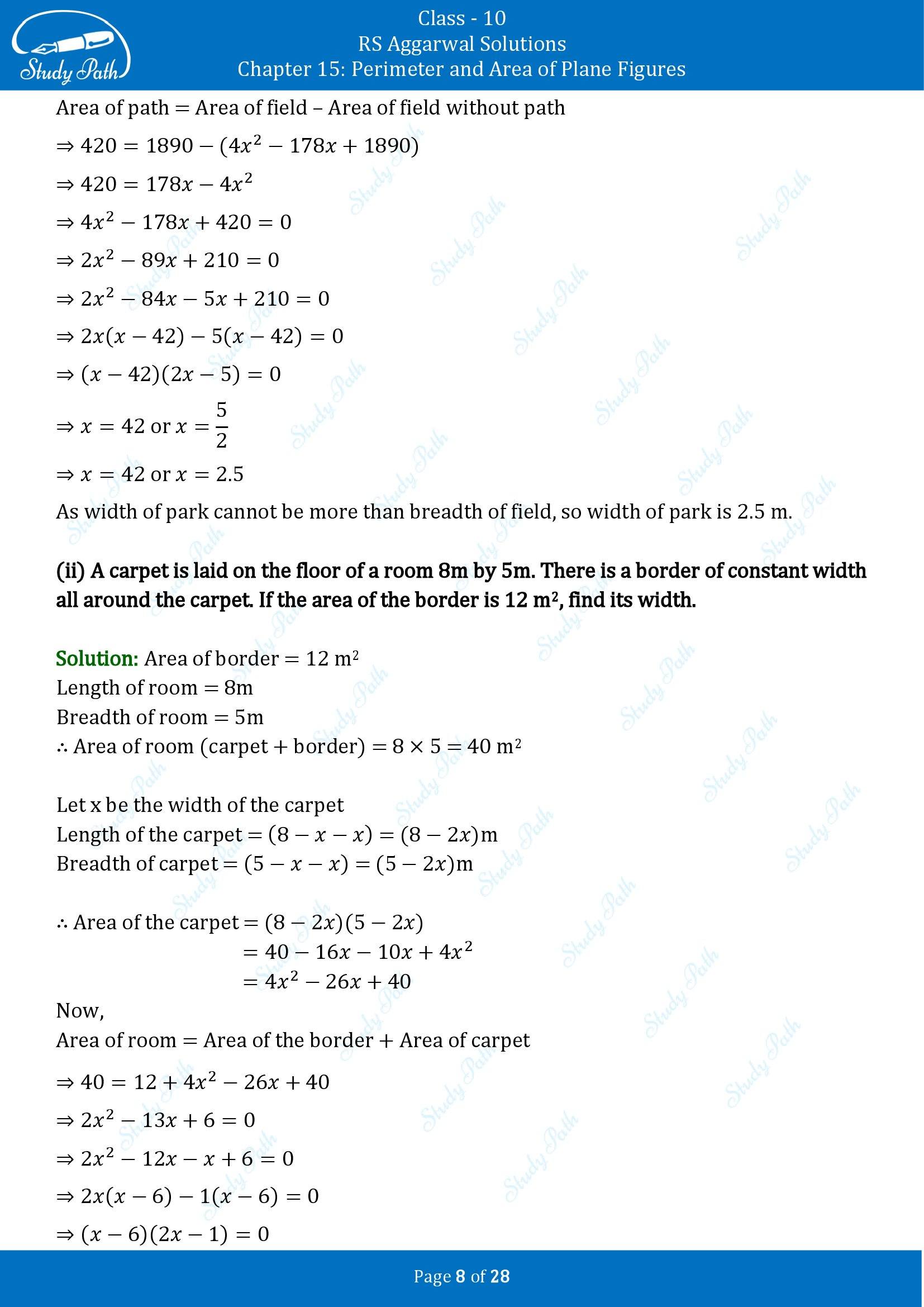 RS Aggarwal Solutions for Class 10 Chapter 15 Perimeter and Area of Plane Figures Exercise 15B 00008