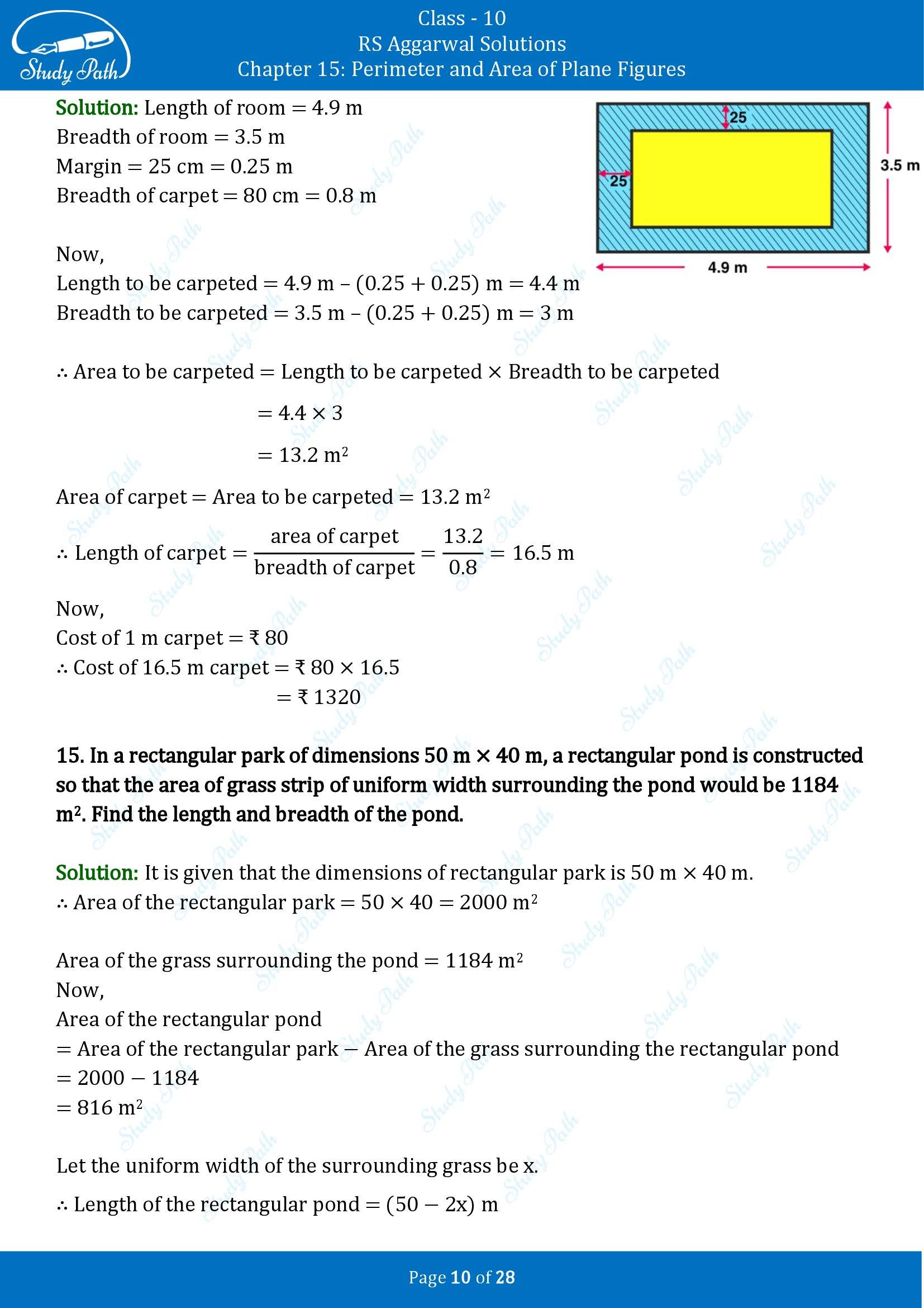 RS Aggarwal Solutions for Class 10 Chapter 15 Perimeter and Area of Plane Figures Exercise 15B 00010