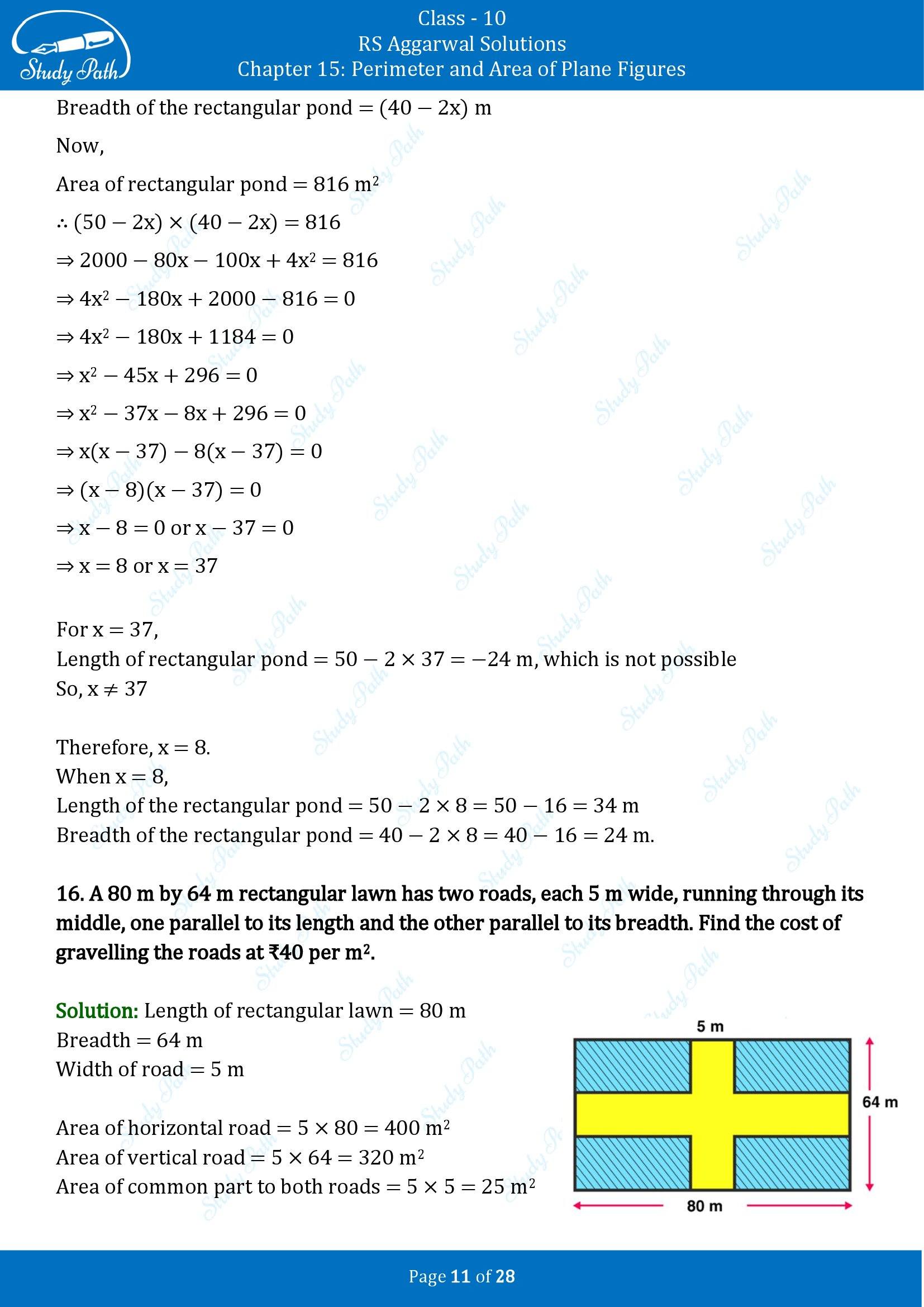 RS Aggarwal Solutions for Class 10 Chapter 15 Perimeter and Area of Plane Figures Exercise 15B 00011
