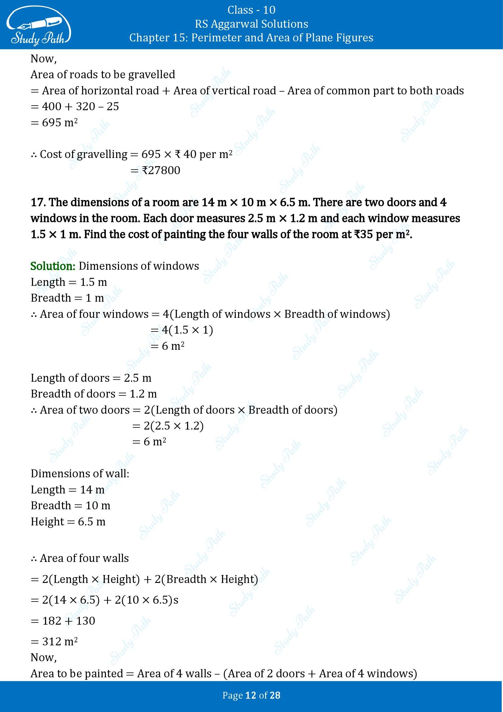 RS Aggarwal Solutions for Class 10 Chapter 15 Perimeter and Area of Plane Figures Exercise 15B 00012