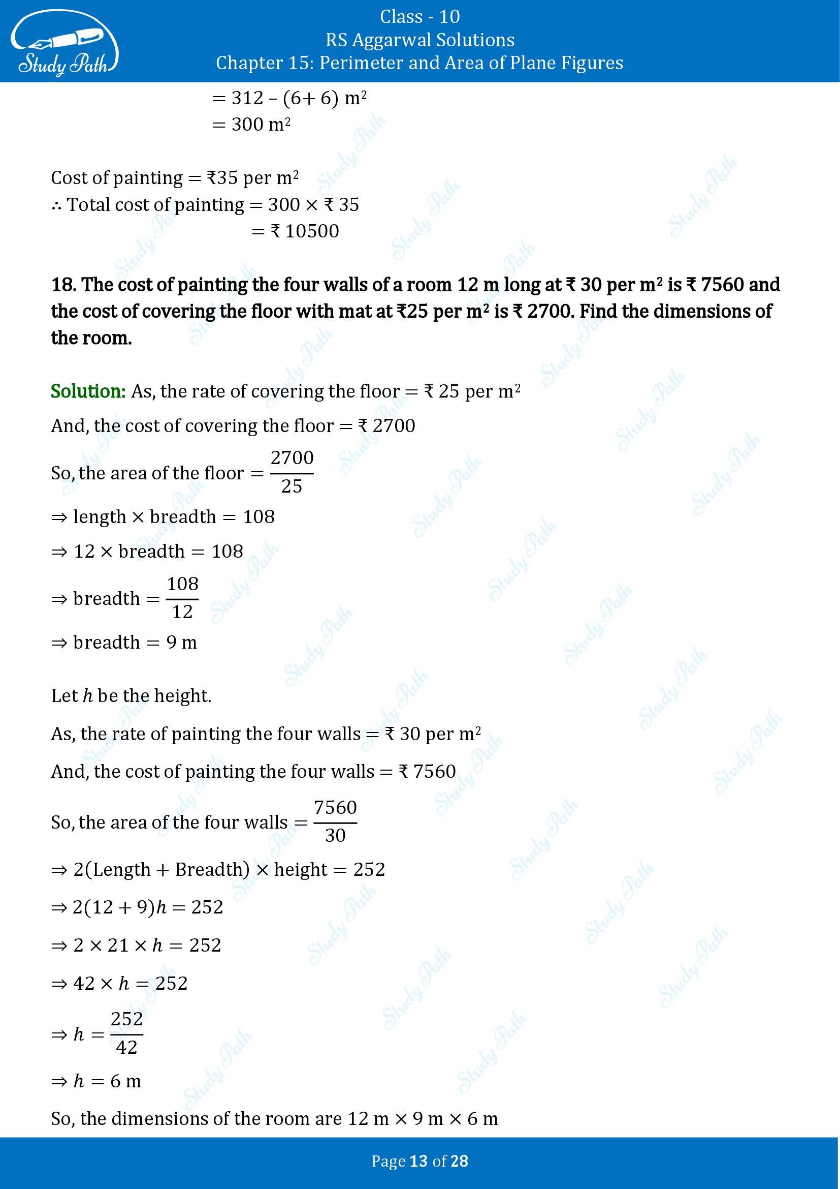 RS Aggarwal Solutions for Class 10 Chapter 15 Perimeter and Area of Plane Figures Exercise 15B 00013