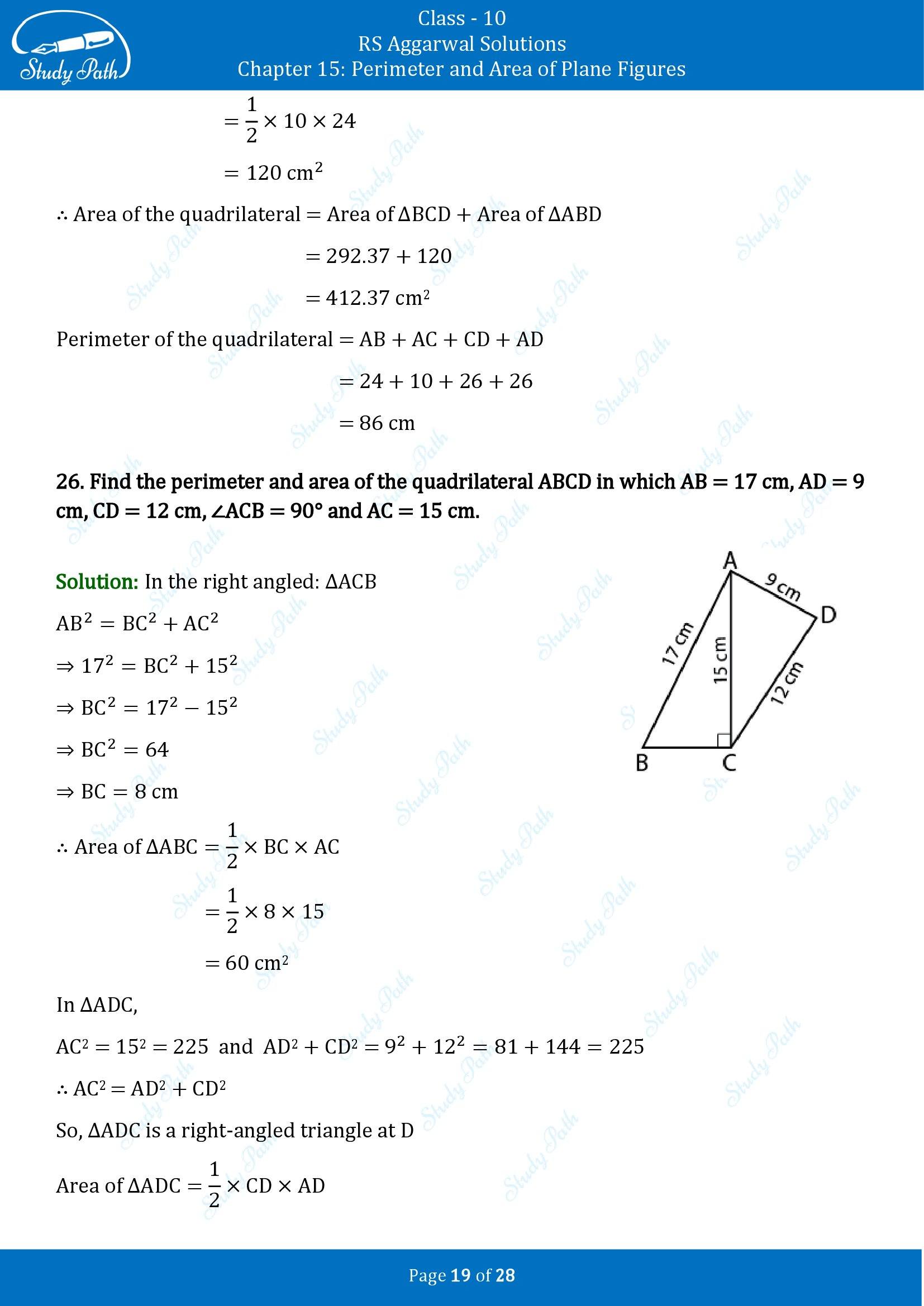 RS Aggarwal Solutions for Class 10 Chapter 15 Perimeter and Area of Plane Figures Exercise 15B 00019