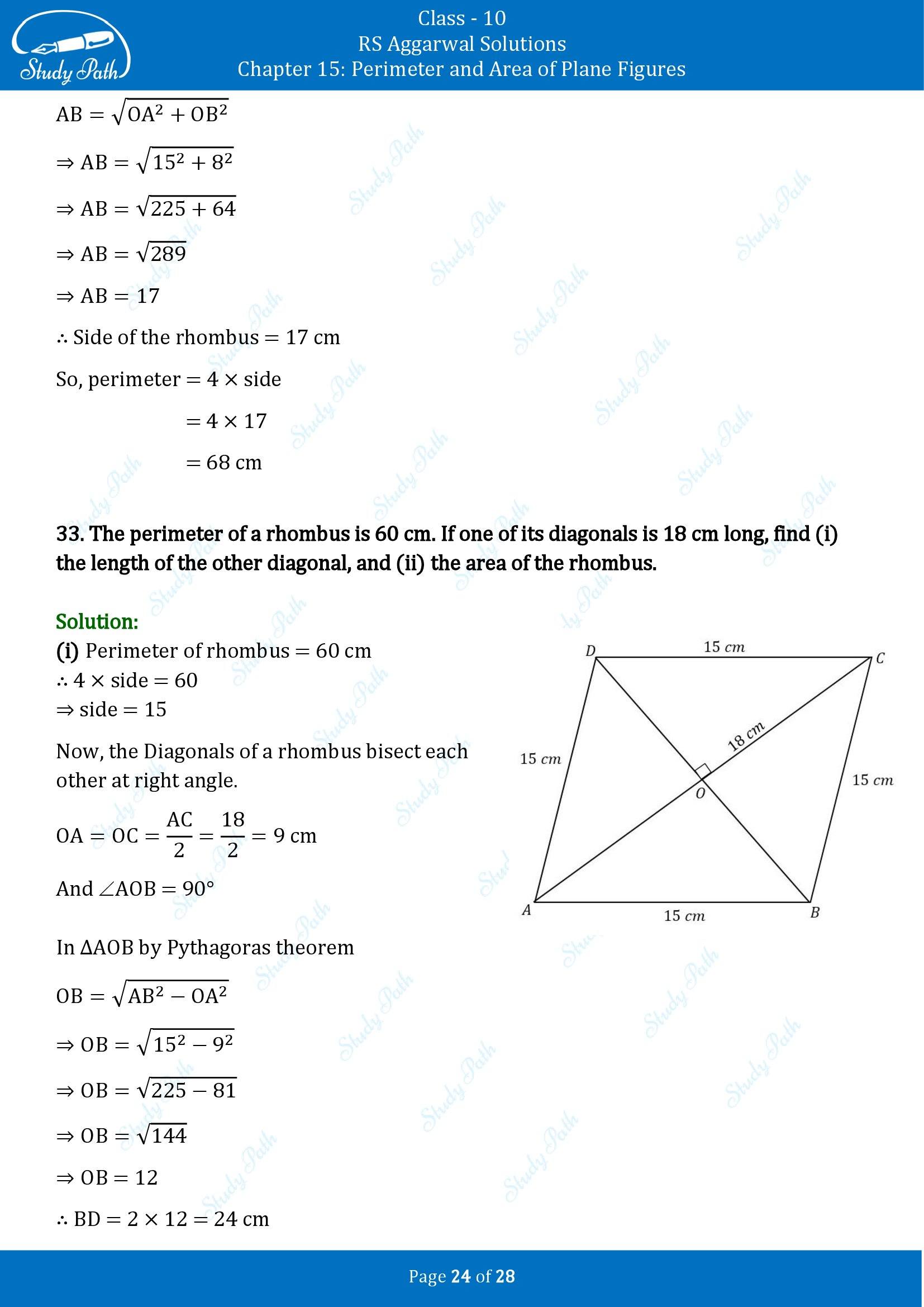 RS Aggarwal Solutions for Class 10 Chapter 15 Perimeter and Area of Plane Figures Exercise 15B 00024