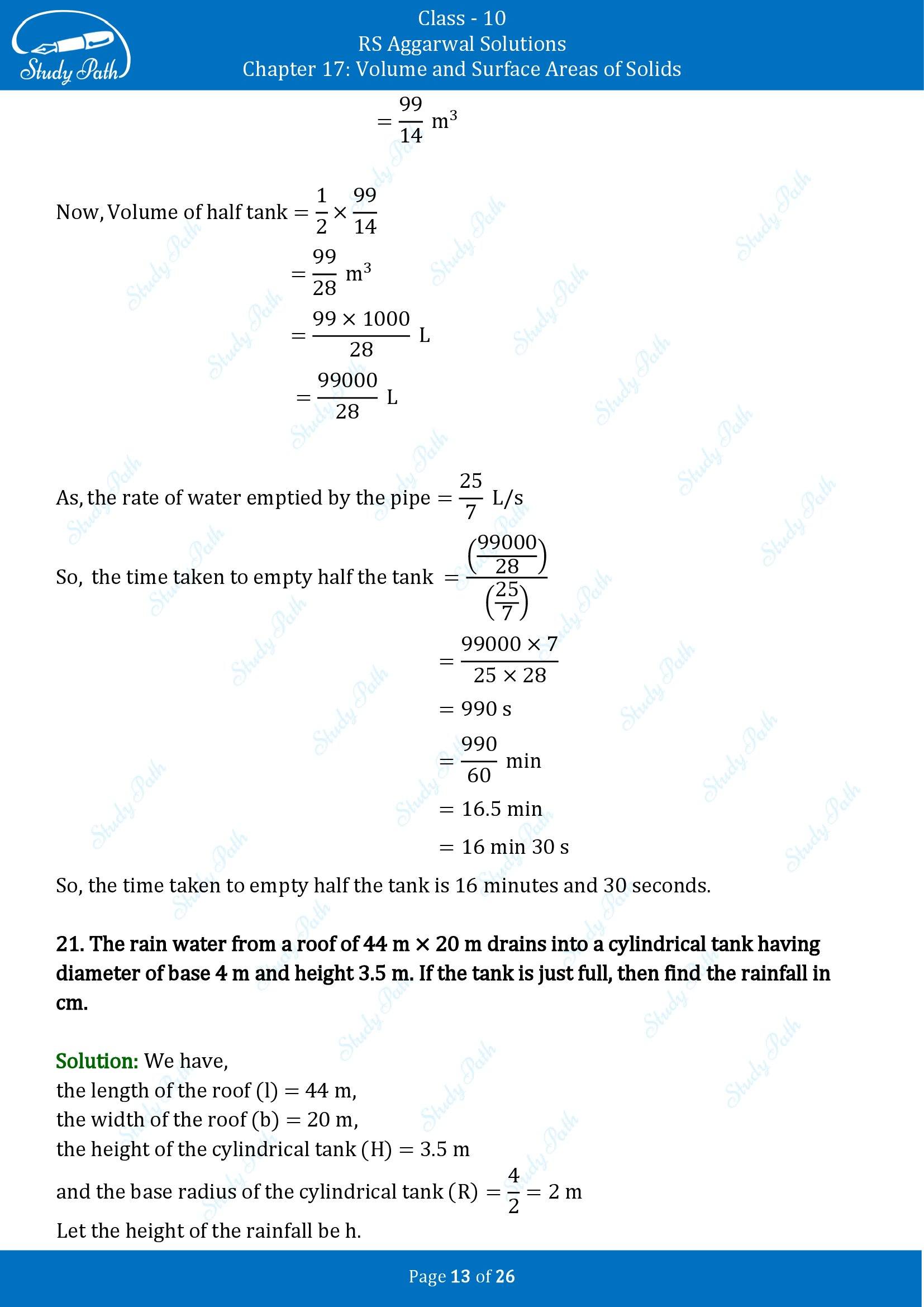 RS Aggarwal Solutions for Class 10 Chapter 17 Volume and Surface Areas of Solids Exercise 17B 00013