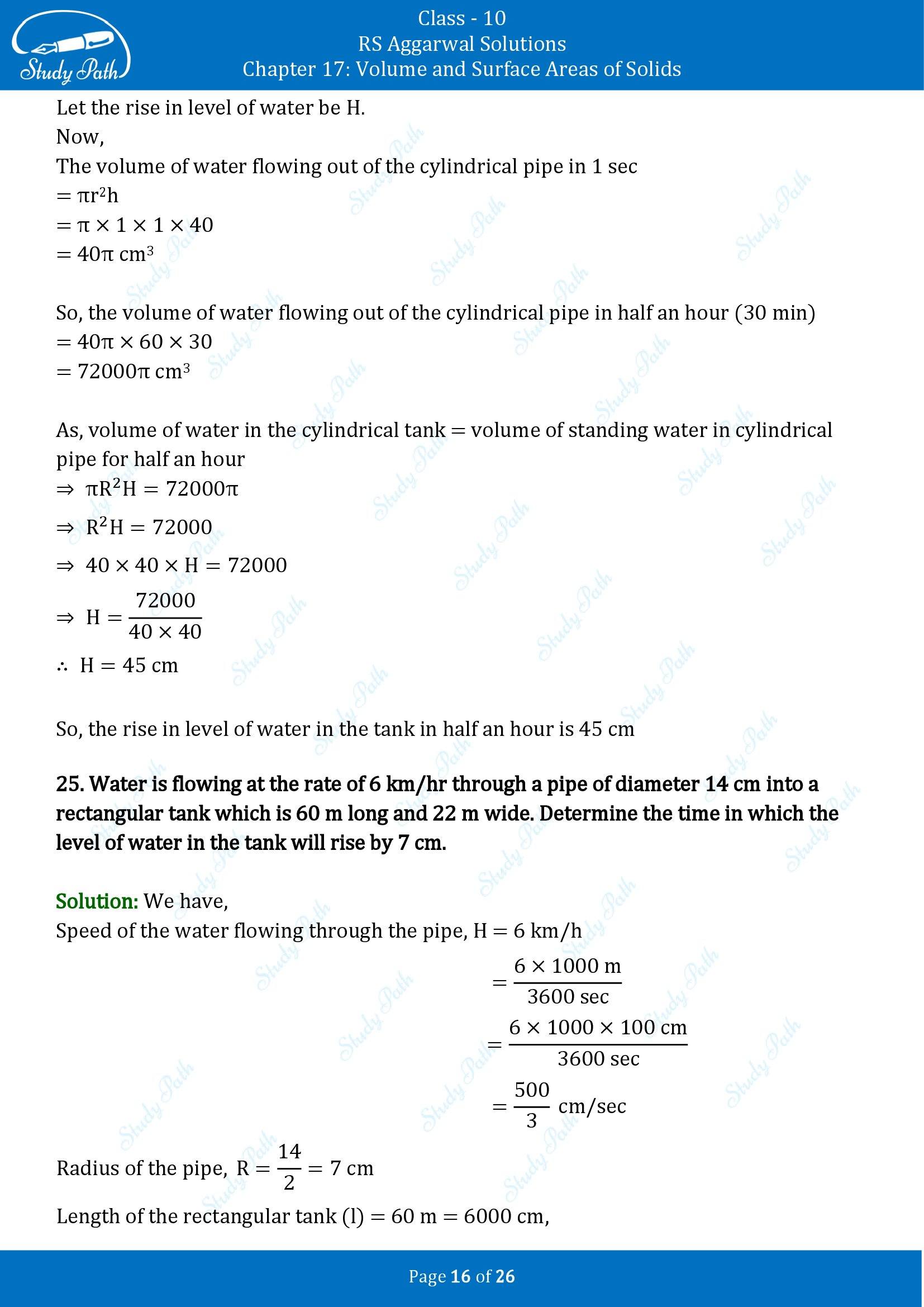 RS Aggarwal Solutions for Class 10 Chapter 17 Volume and Surface Areas of Solids Exercise 17B 00016