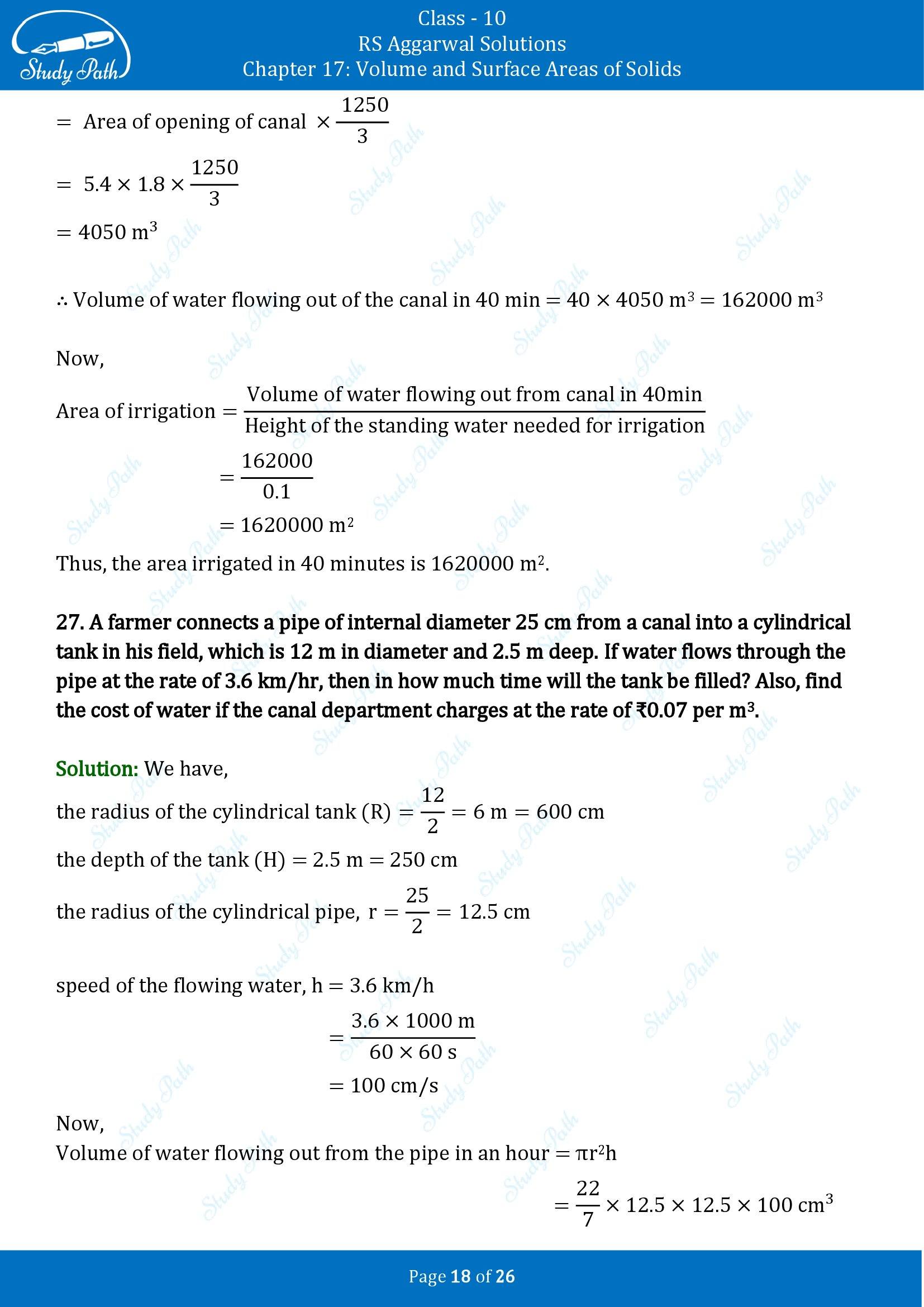 RS Aggarwal Solutions for Class 10 Chapter 17 Volume and Surface Areas of Solids Exercise 17B 00018