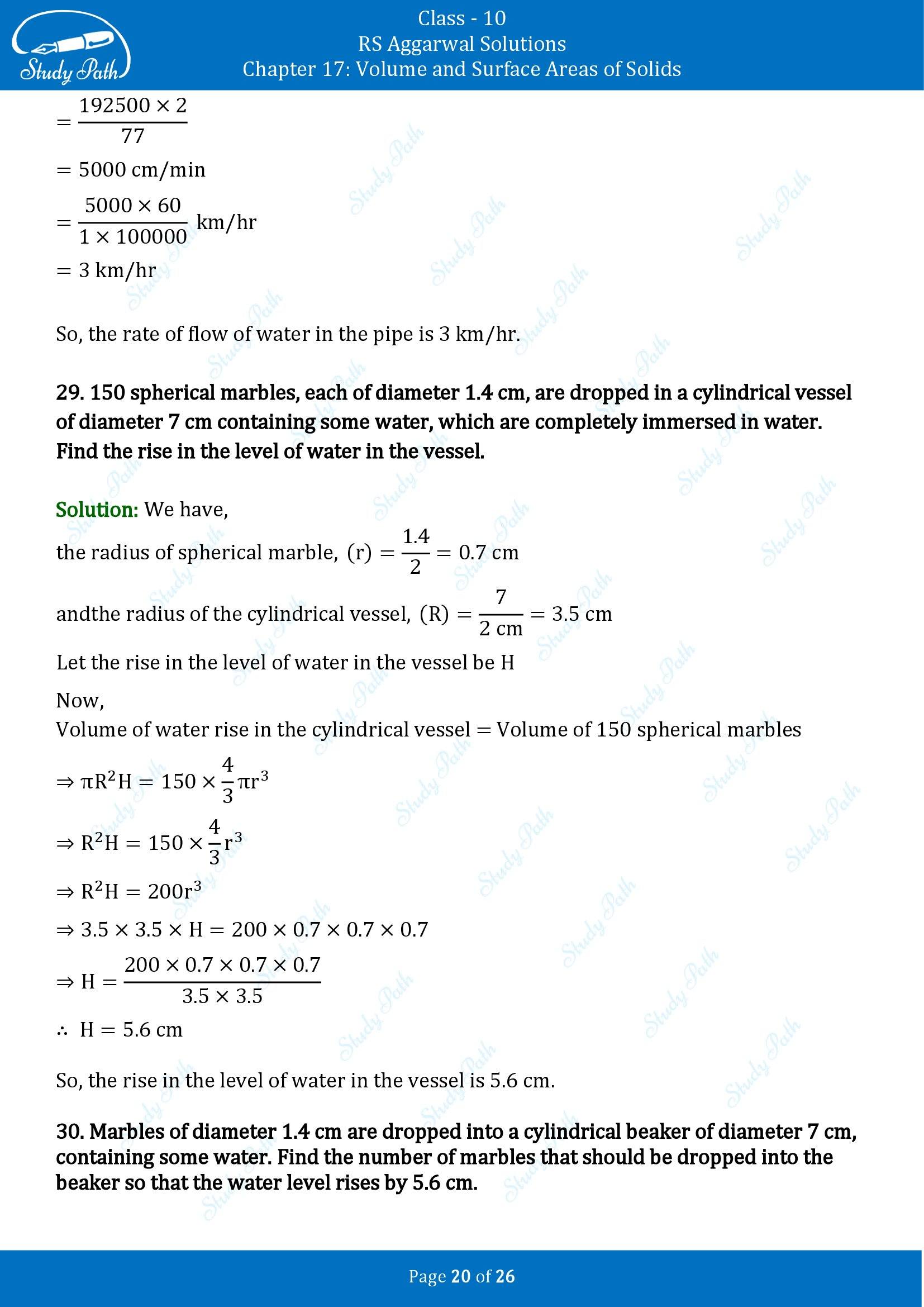 RS Aggarwal Solutions for Class 10 Chapter 17 Volume and Surface Areas of Solids Exercise 17B 00020