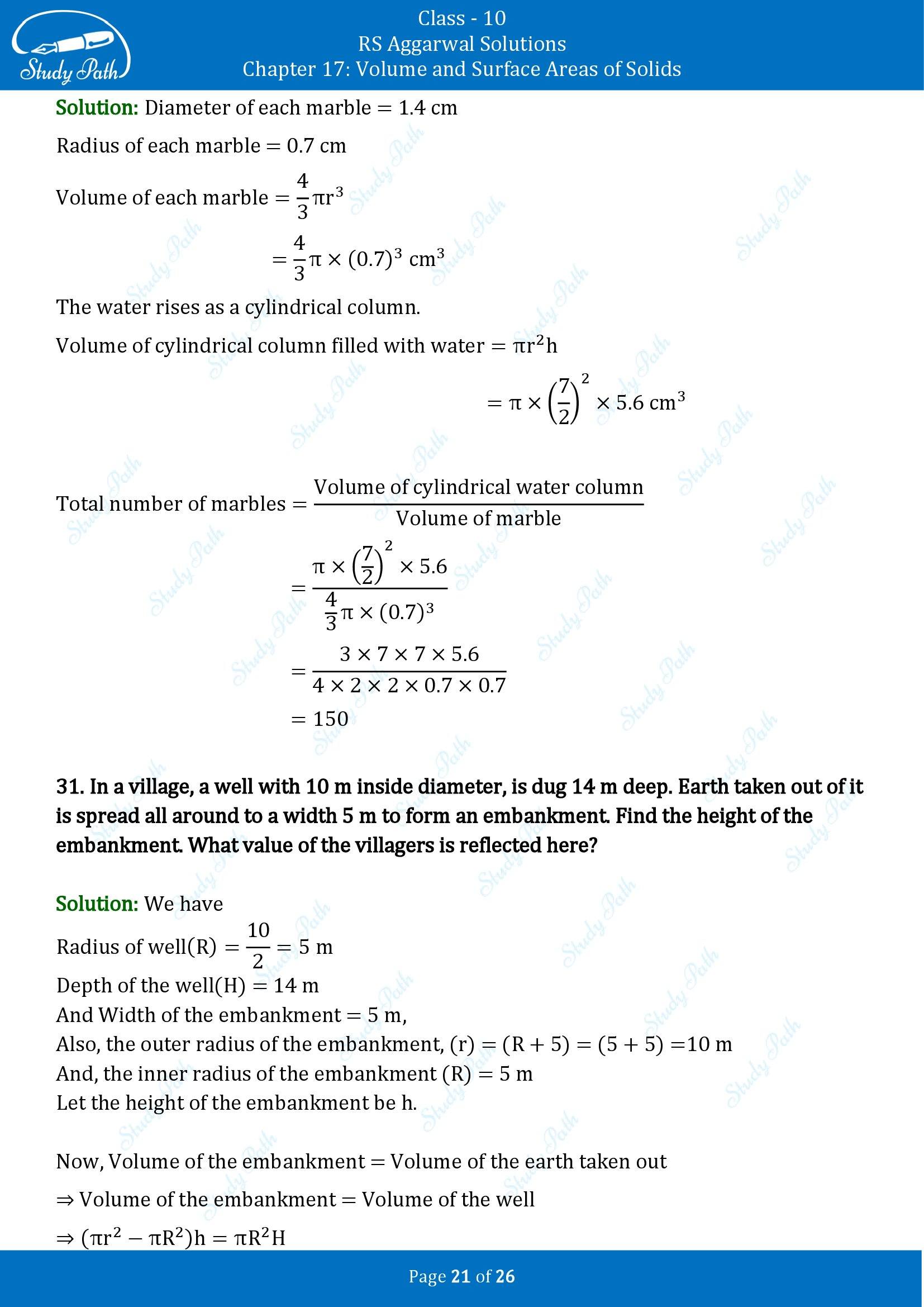 RS Aggarwal Solutions for Class 10 Chapter 17 Volume and Surface Areas of Solids Exercise 17B 00021