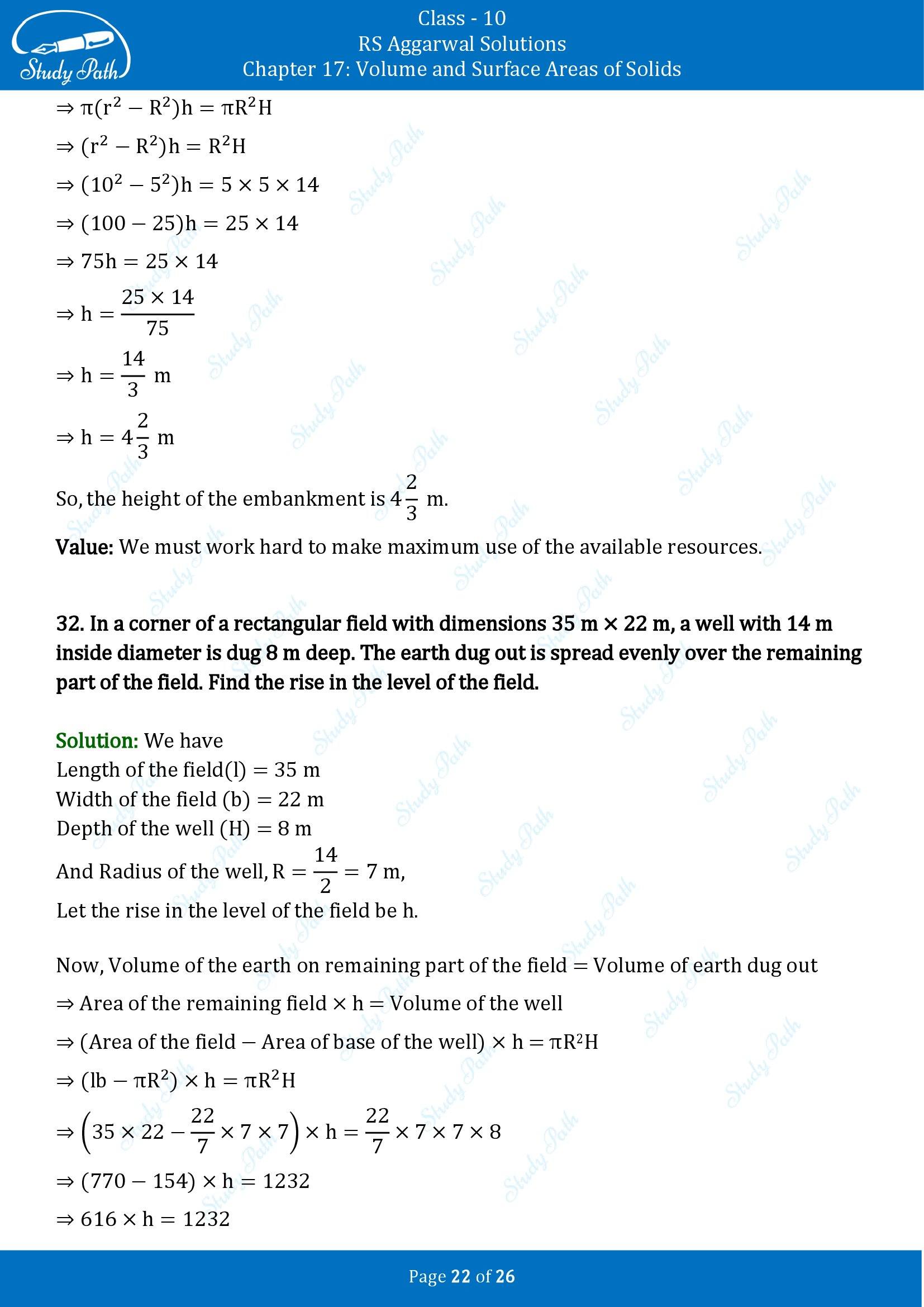 RS Aggarwal Solutions for Class 10 Chapter 17 Volume and Surface Areas of Solids Exercise 17B 00022