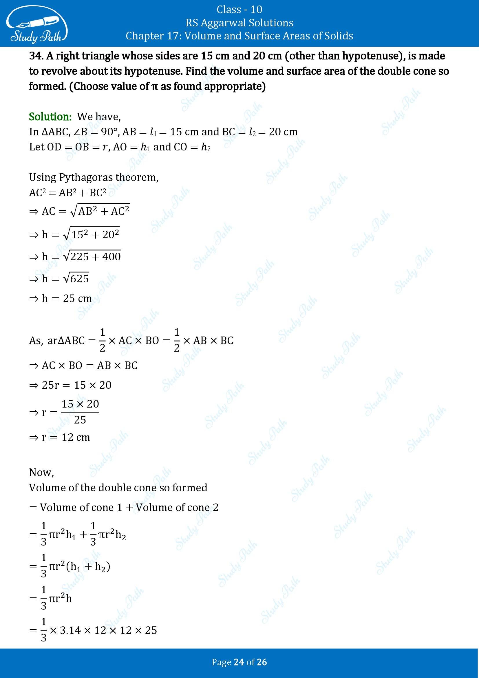 RS Aggarwal Solutions for Class 10 Chapter 17 Volume and Surface Areas of Solids Exercise 17B 00024