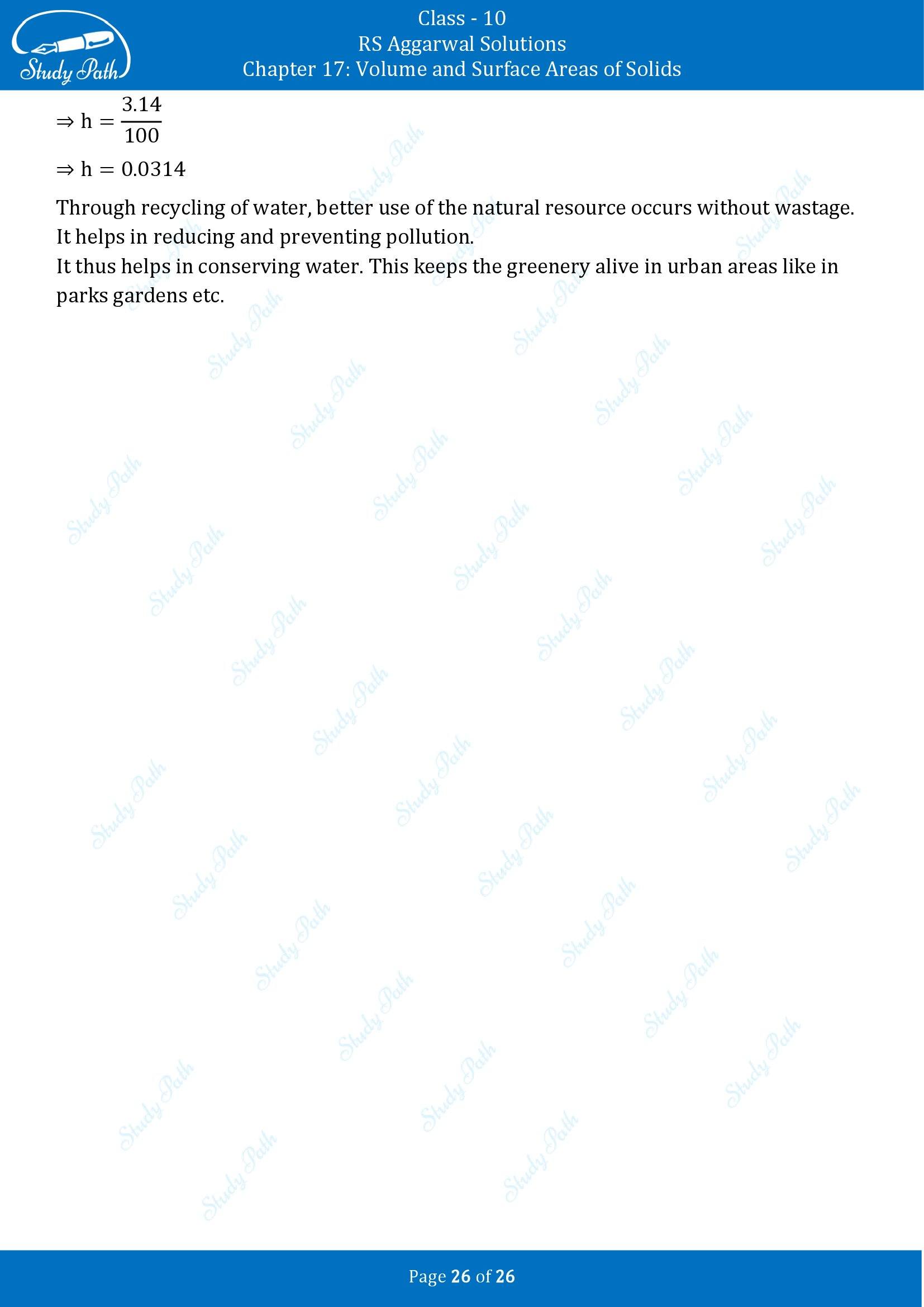 RS Aggarwal Solutions for Class 10 Chapter 17 Volume and Surface Areas of Solids Exercise 17B 00026