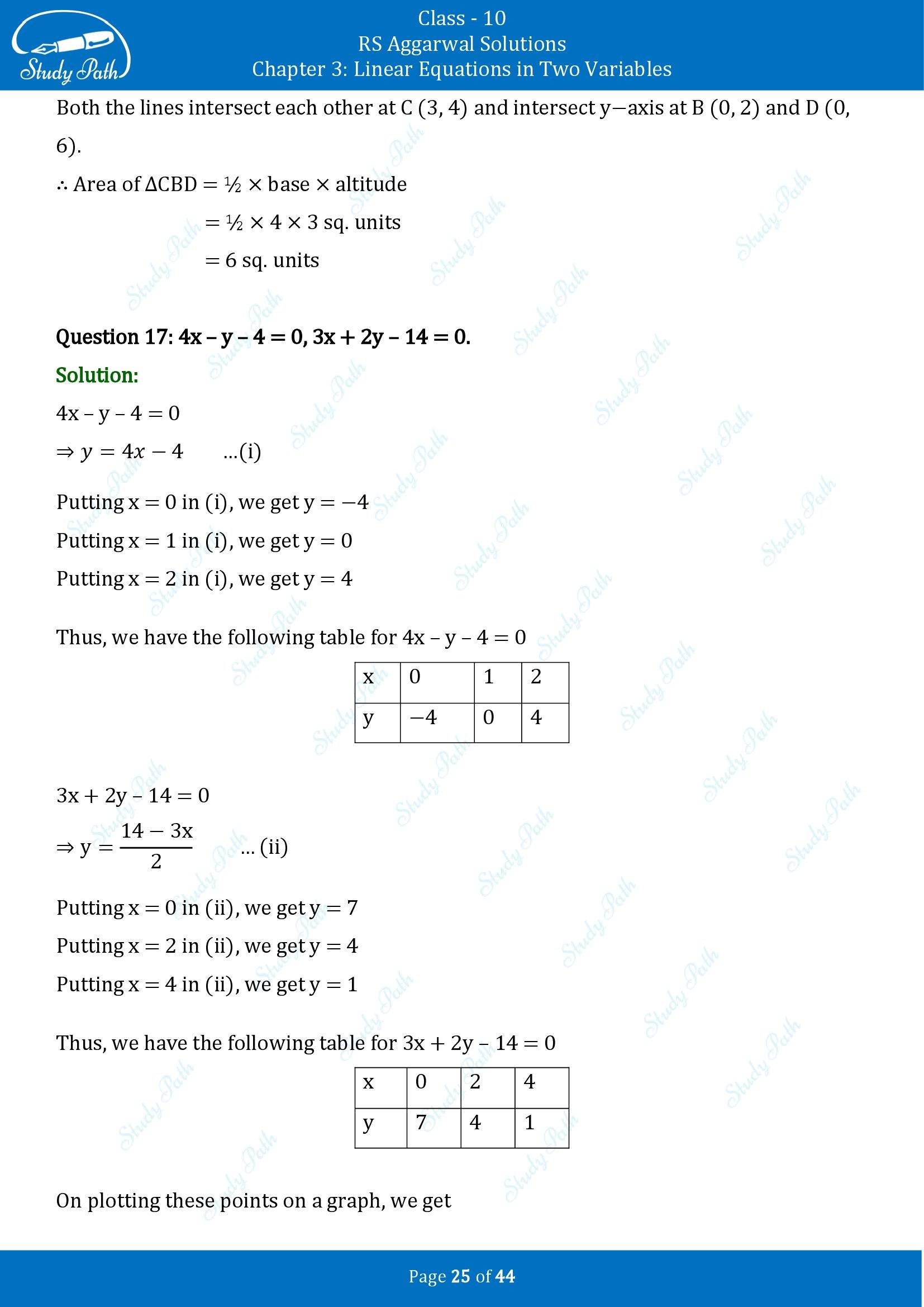RS Aggarwal Solutions for Class 10 Chapter 3 Linear Equations in Two Variables Exercise 3A 00025