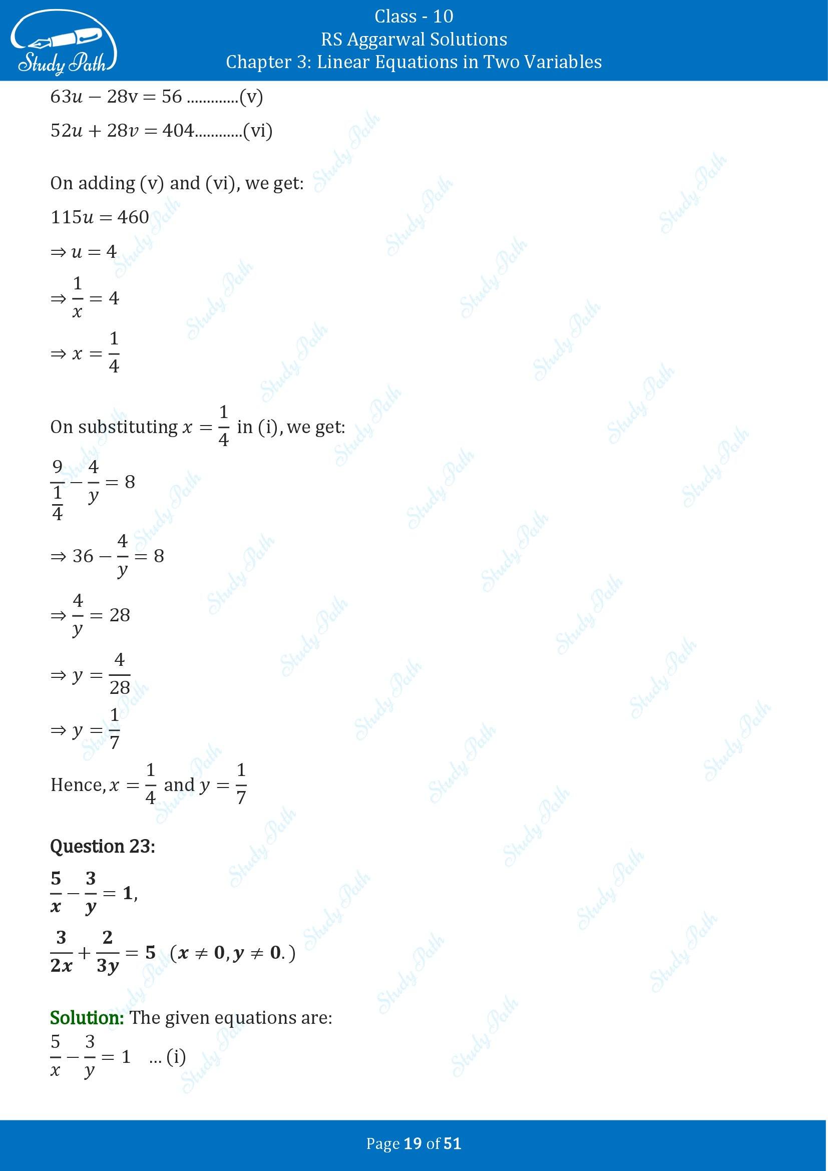 RS Aggarwal Solutions for Class 10 Chapter 3 Linear Equations in Two Variables Exercise 3B 00019