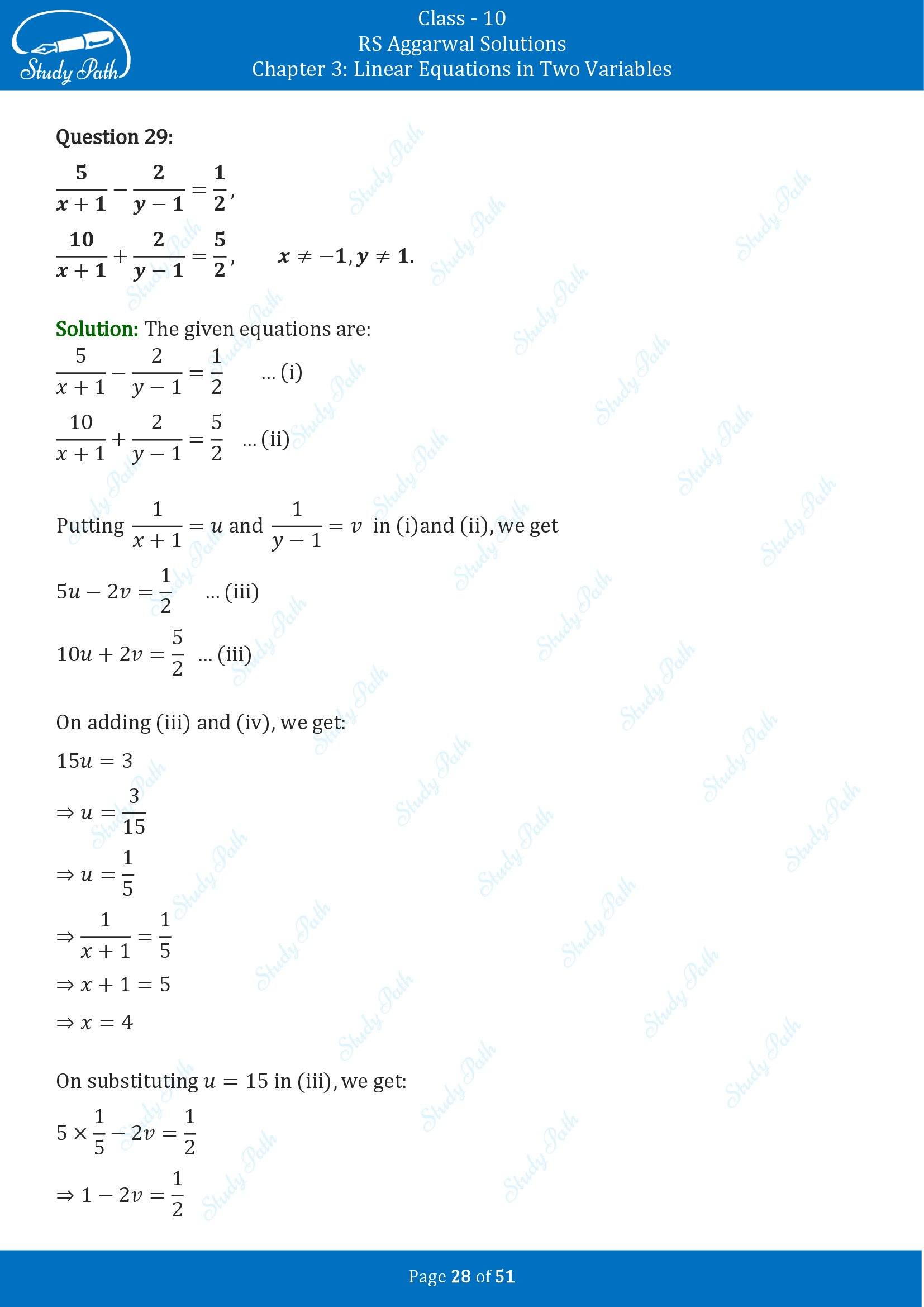 RS Aggarwal Solutions for Class 10 Chapter 3 Linear Equations in Two Variables Exercise 3B 00028