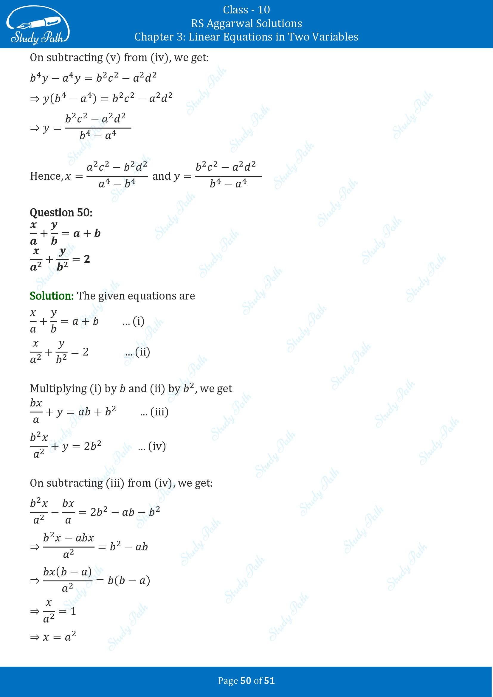 RS Aggarwal Solutions for Class 10 Chapter 3 Linear Equations in Two Variables Exercise 3B 00050