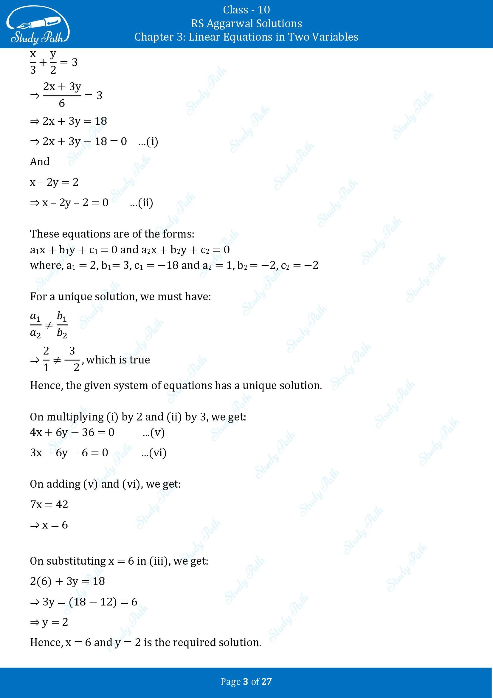 RS Aggarwal Solutions for Class 10 Chapter 3 Linear Equations in Two Variables Exercise 3D 00003