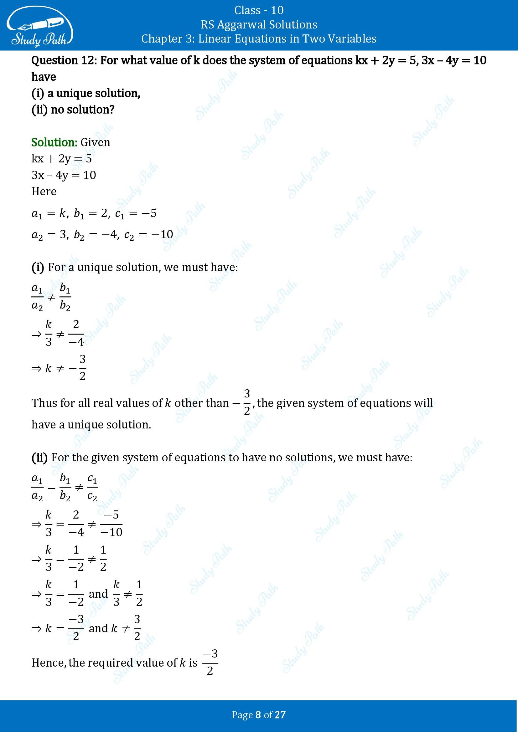 RS Aggarwal Solutions for Class 10 Chapter 3 Linear Equations in Two Variables Exercise 3D 00008
