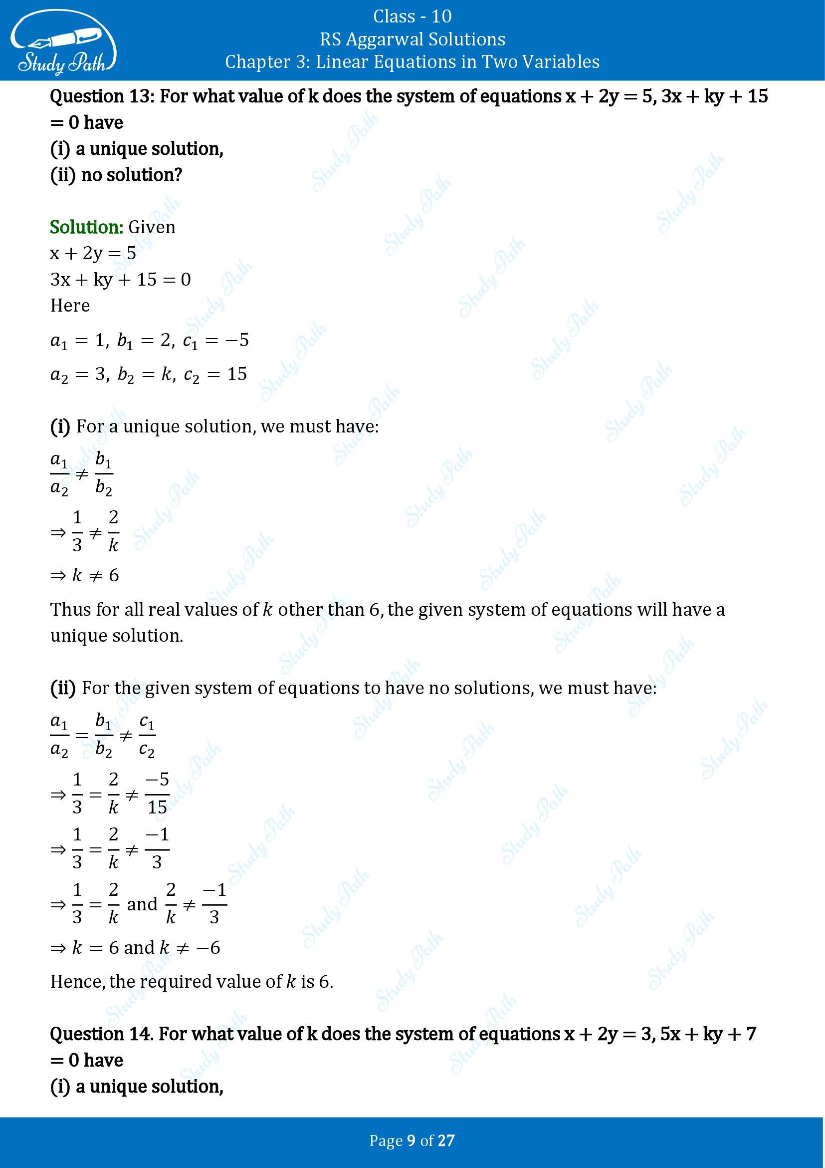 RS Aggarwal Solutions for Class 10 Chapter 3 Linear Equations in Two Variables Exercise 3D 00009