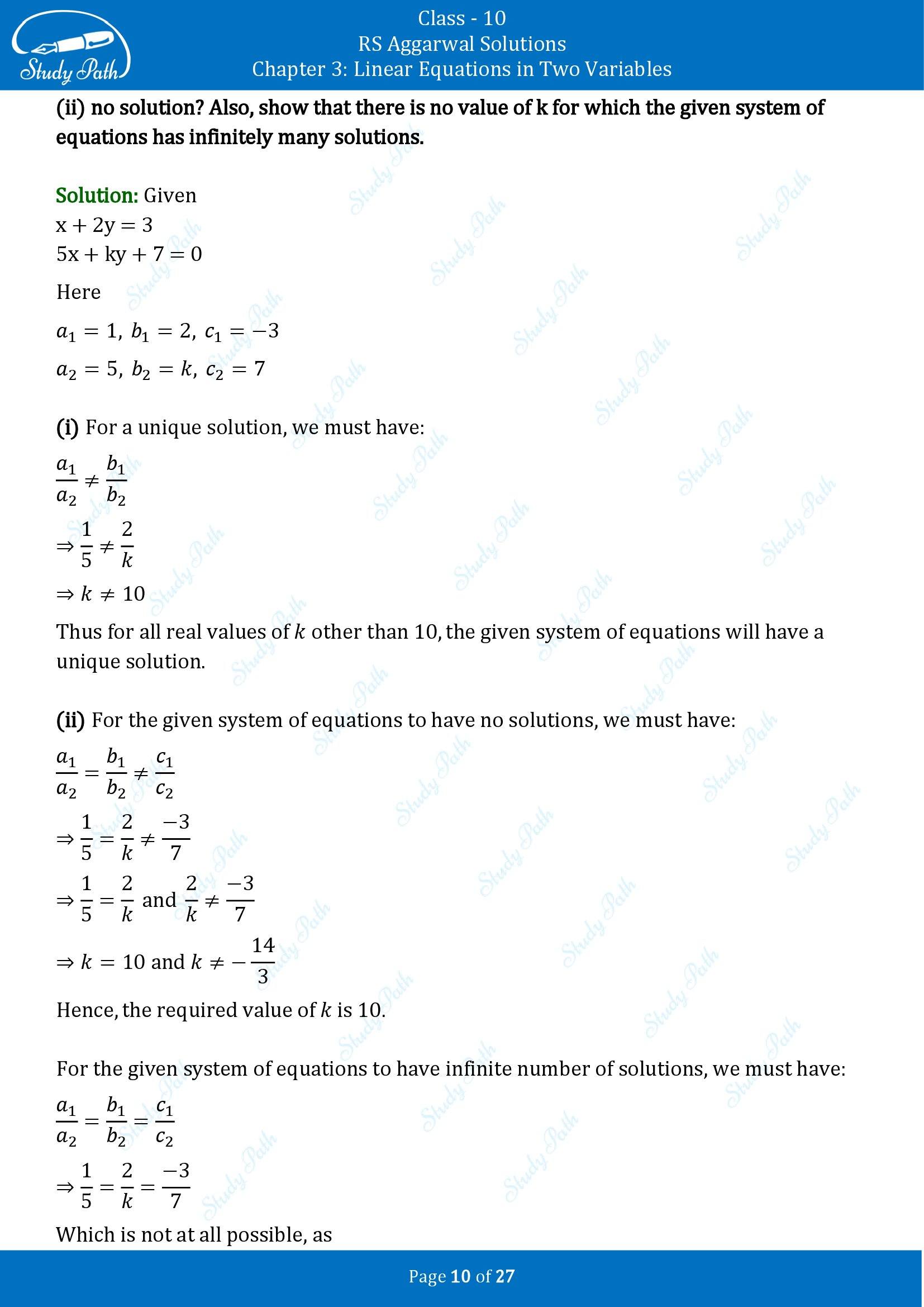 RS Aggarwal Solutions for Class 10 Chapter 3 Linear Equations in Two Variables Exercise 3D 00010