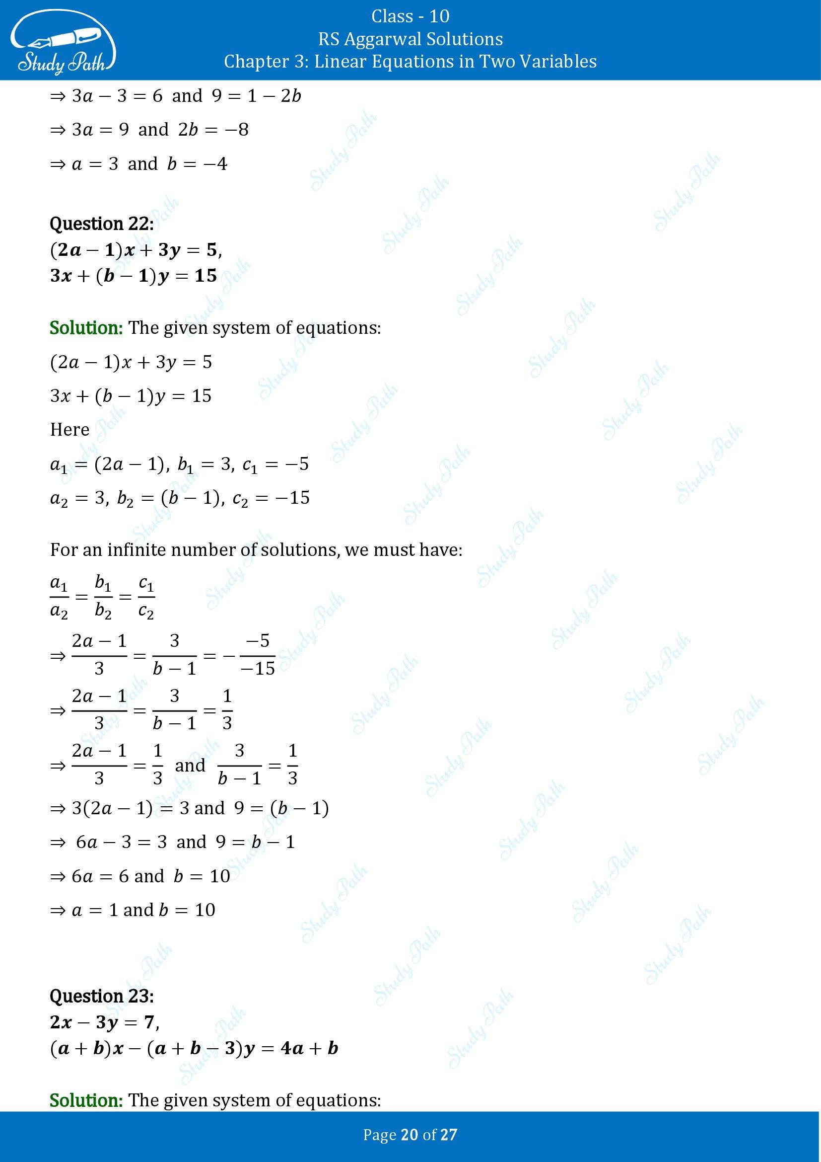 RS Aggarwal Solutions for Class 10 Chapter 3 Linear Equations in Two Variables Exercise 3D 00020