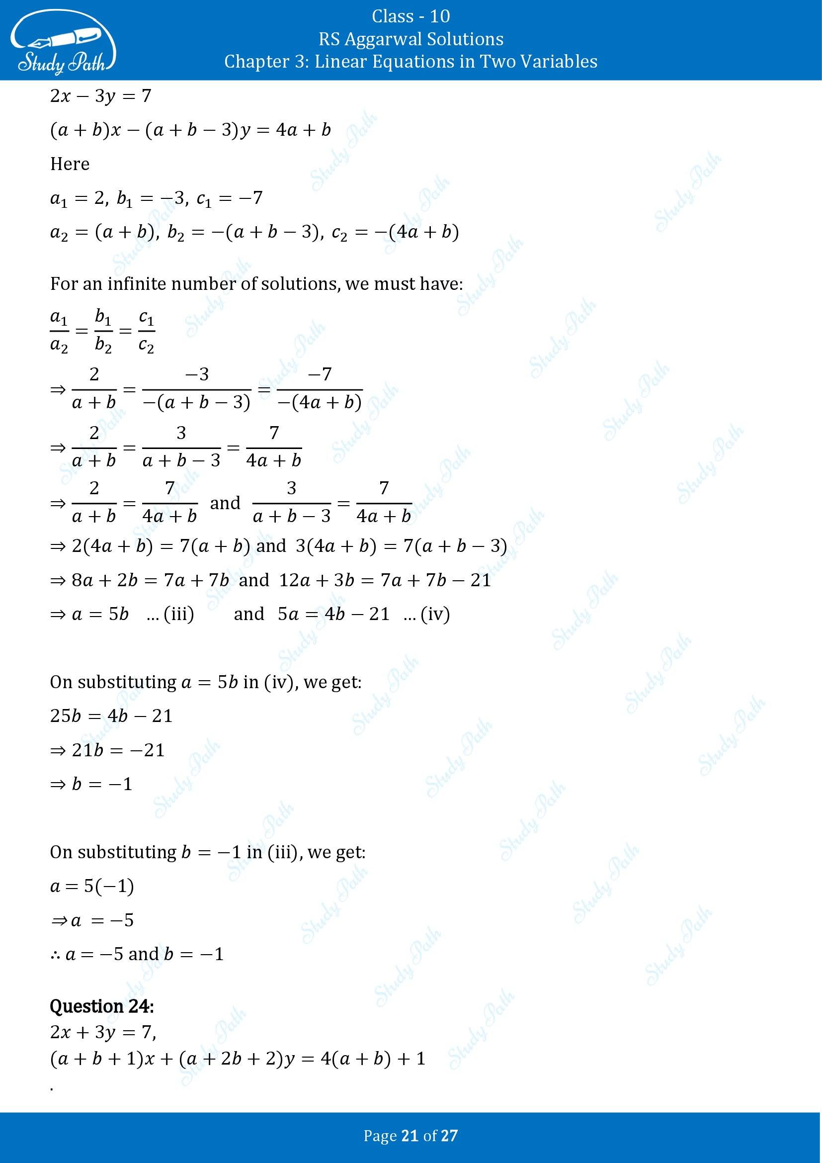 RS Aggarwal Solutions for Class 10 Chapter 3 Linear Equations in Two Variables Exercise 3D 00021