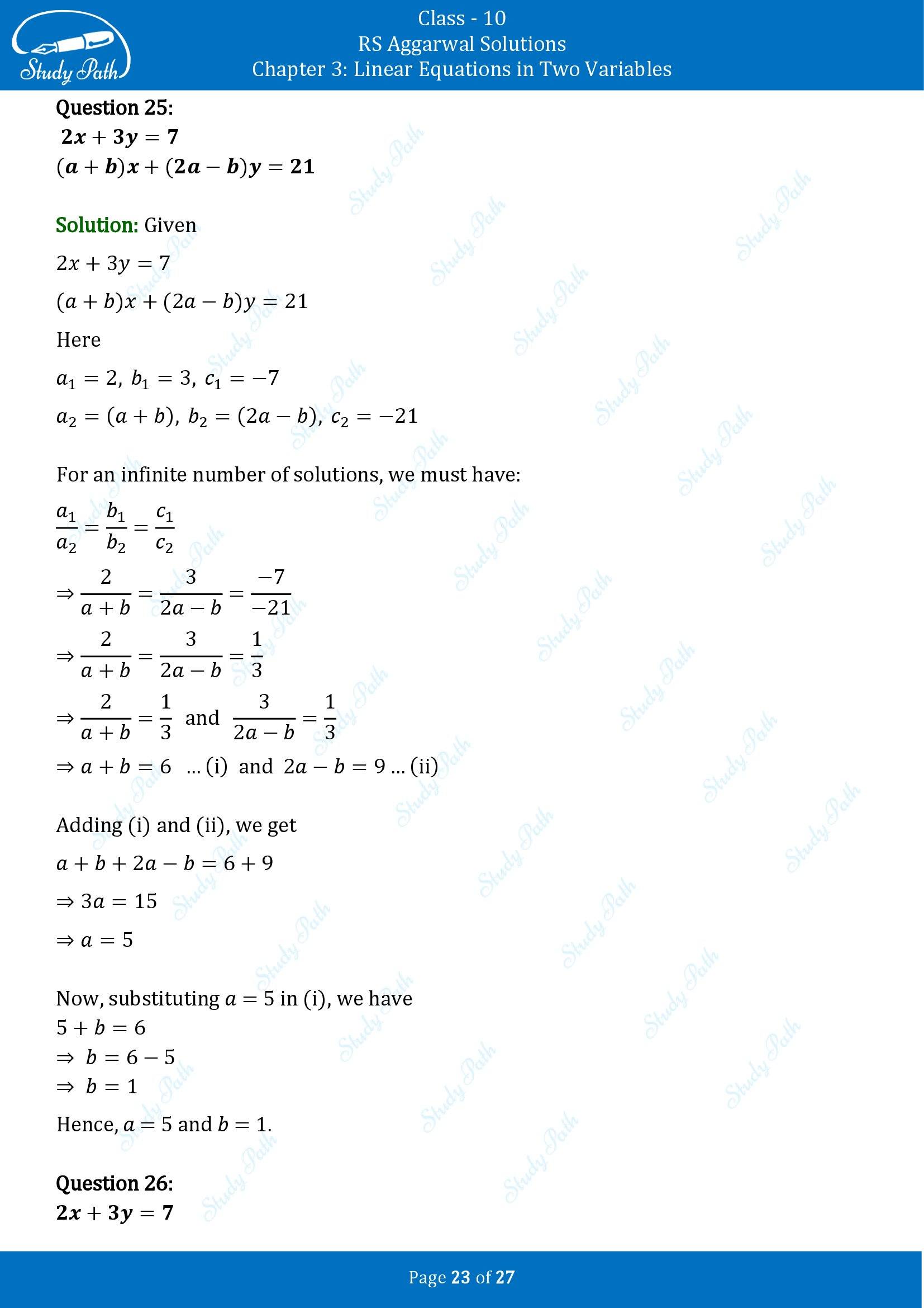 RS Aggarwal Solutions for Class 10 Chapter 3 Linear Equations in Two Variables Exercise 3D 00023