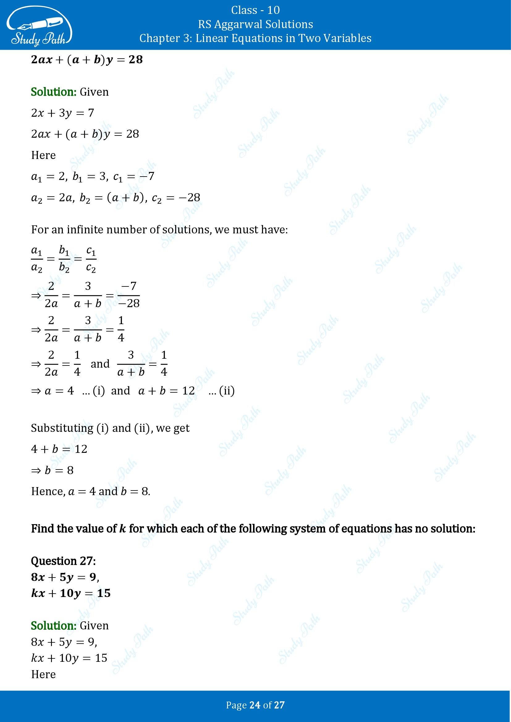 RS Aggarwal Solutions for Class 10 Chapter 3 Linear Equations in Two Variables Exercise 3D 00024
