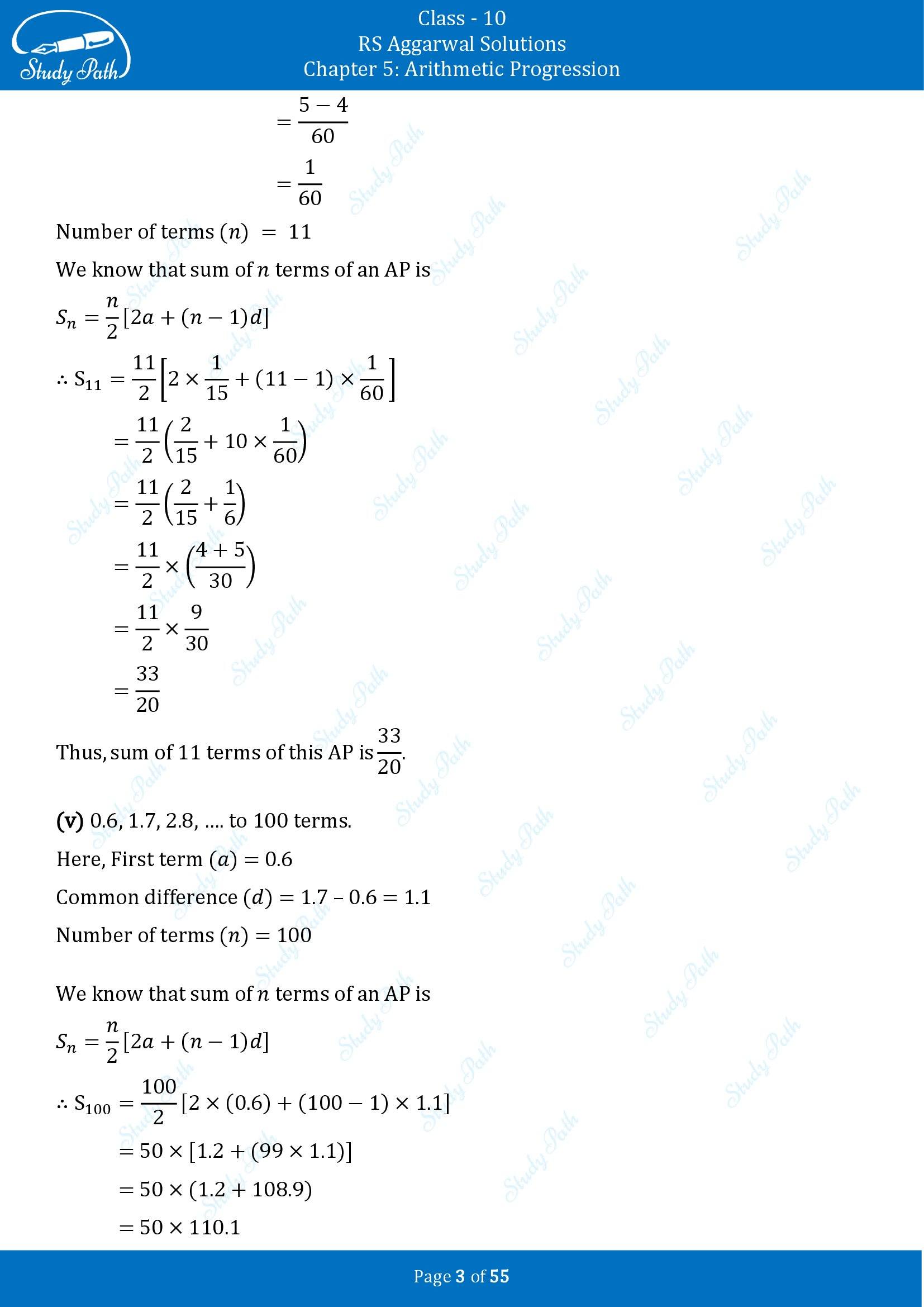 RS Aggarwal Solutions for Class 10 Chapter 5 Arithmetic Progression Exercise 5C 00003