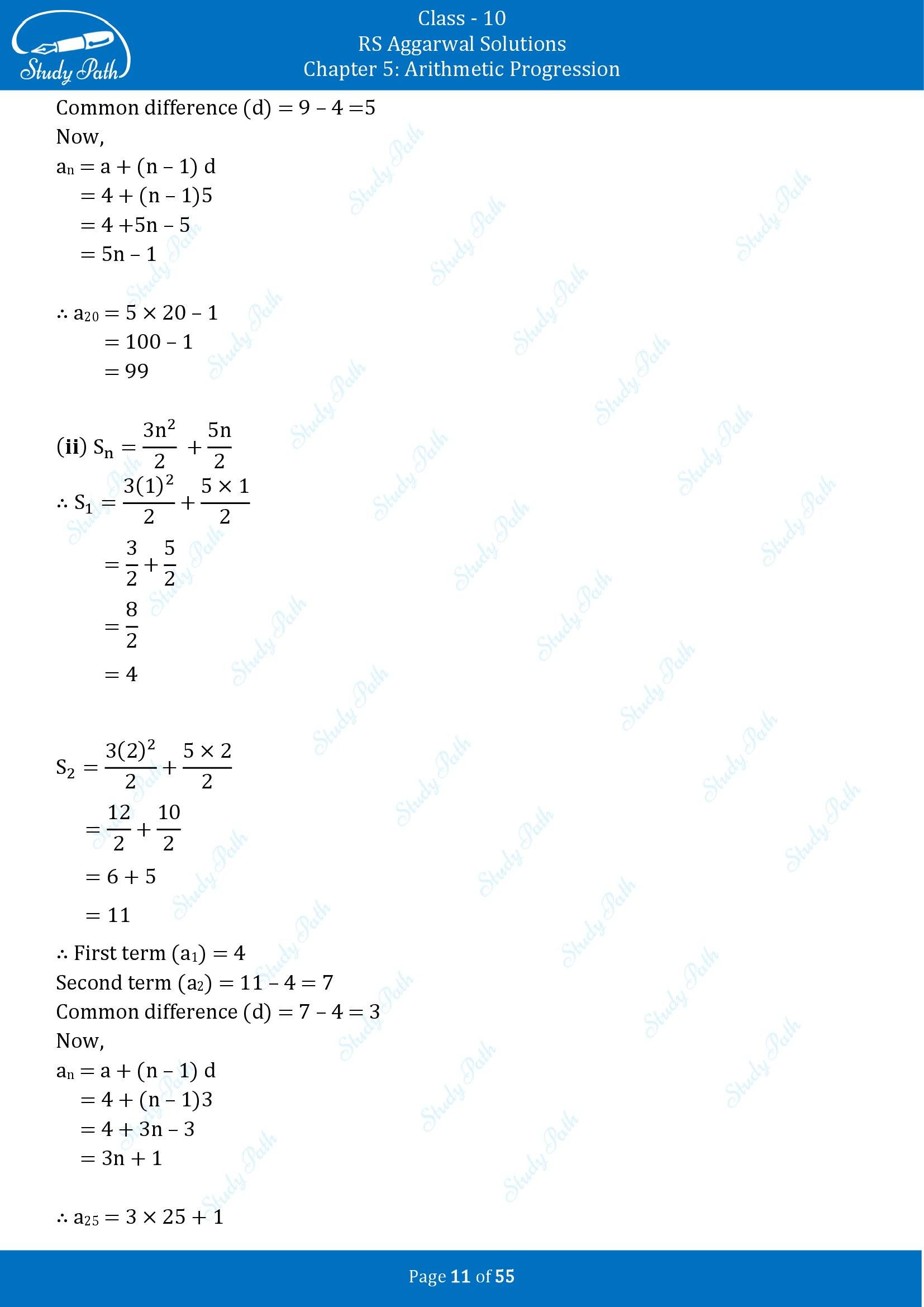 RS Aggarwal Solutions for Class 10 Chapter 5 Arithmetic Progression Exercise 5C 00011