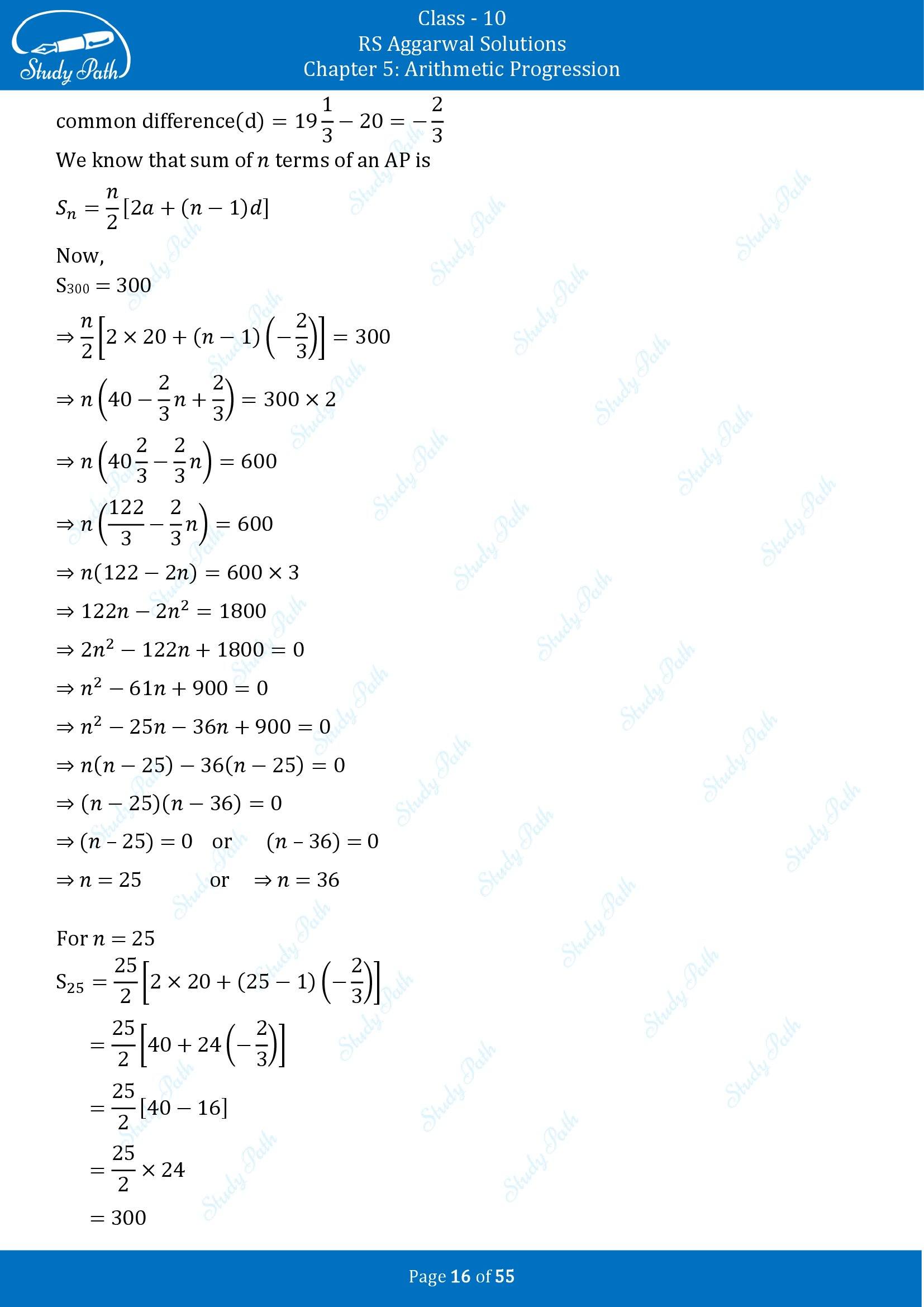 RS Aggarwal Solutions for Class 10 Chapter 5 Arithmetic Progression Exercise 5C 00016